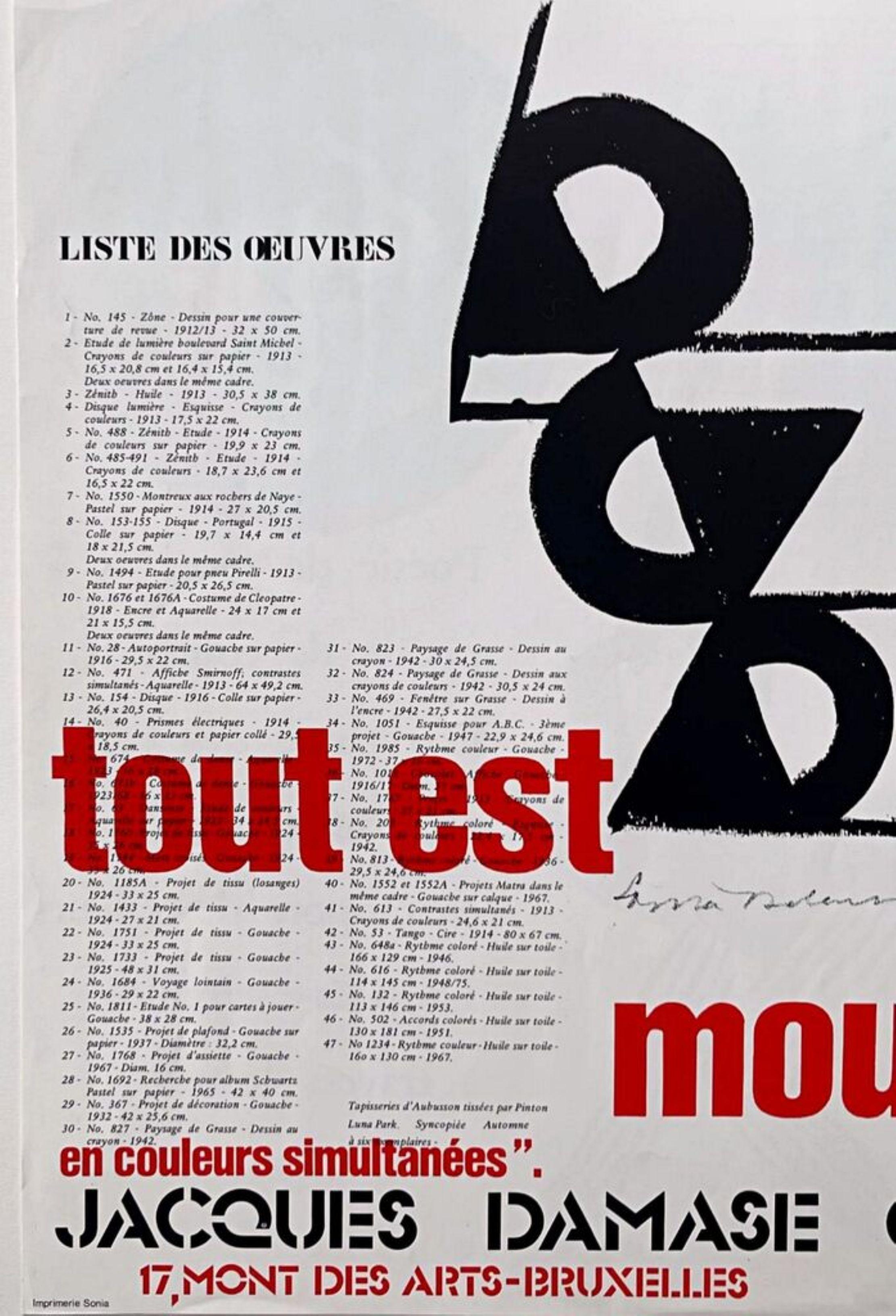 Hommage a Sonia Delaunay pour son 90eme Anniversaire Rara stampa europea d'epoca in vendita 1