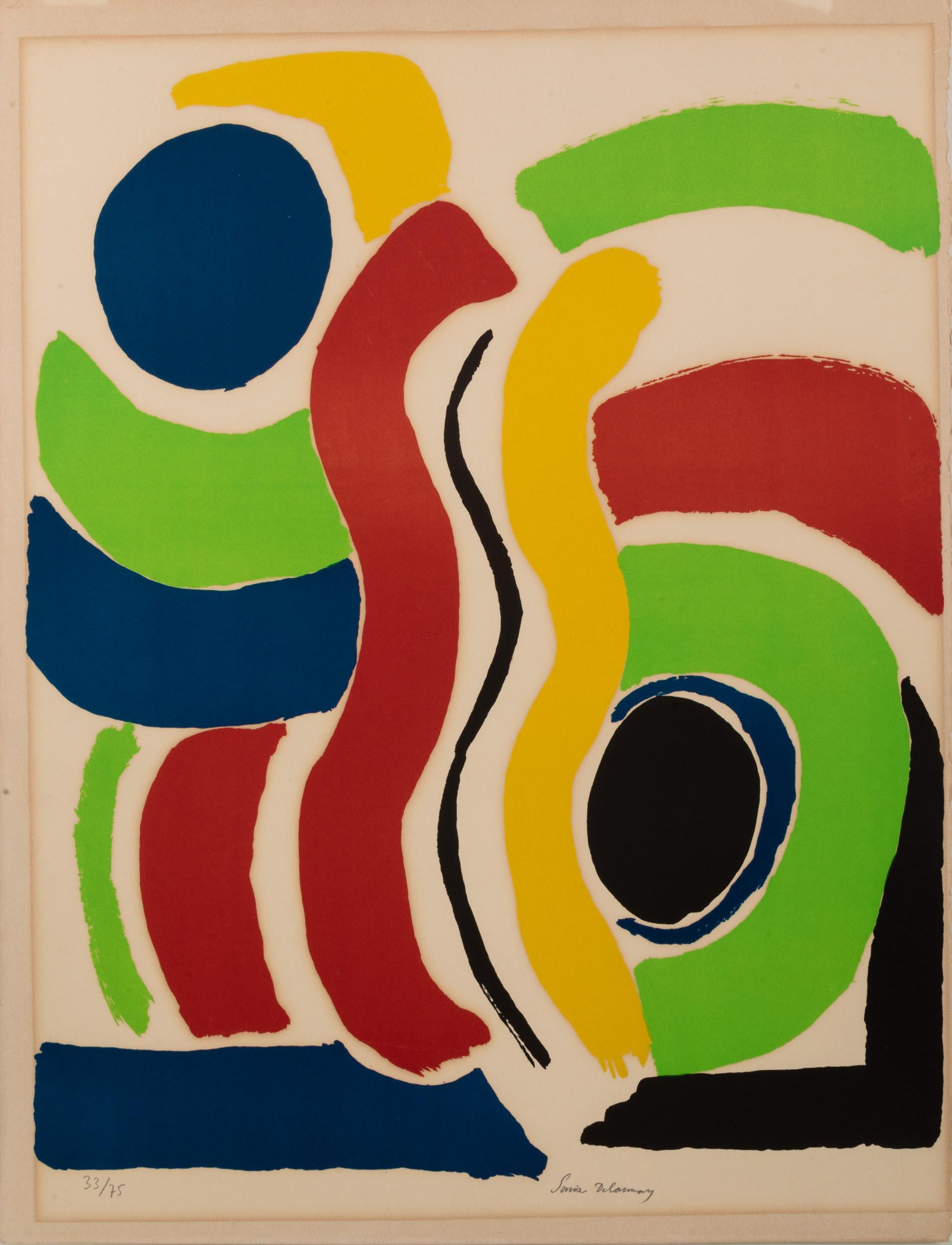 Jeux d'enfants, 1972, Litografia, Cubismo orfico, Orfismo, Colore  - Print by Sonia Delaunay