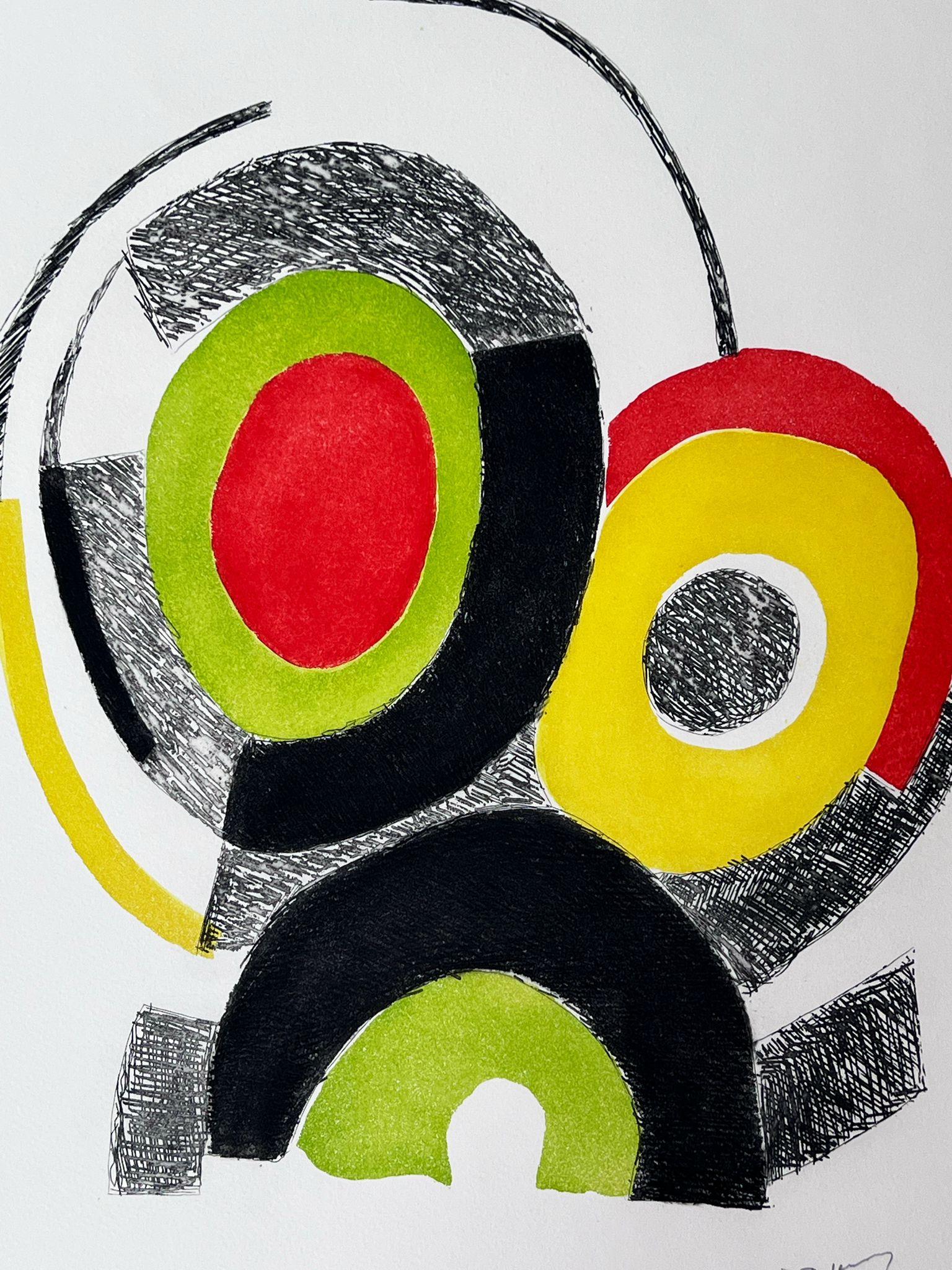 Les illuminations de Rimbaud (Grau), Abstract Print, von Sonia Delaunay