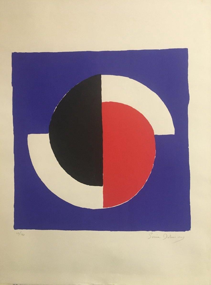 Sonia Delaunay Abstract Print - Lithograph for Exhibition Galerie Bing, Original Signed and Numbered Lithograph