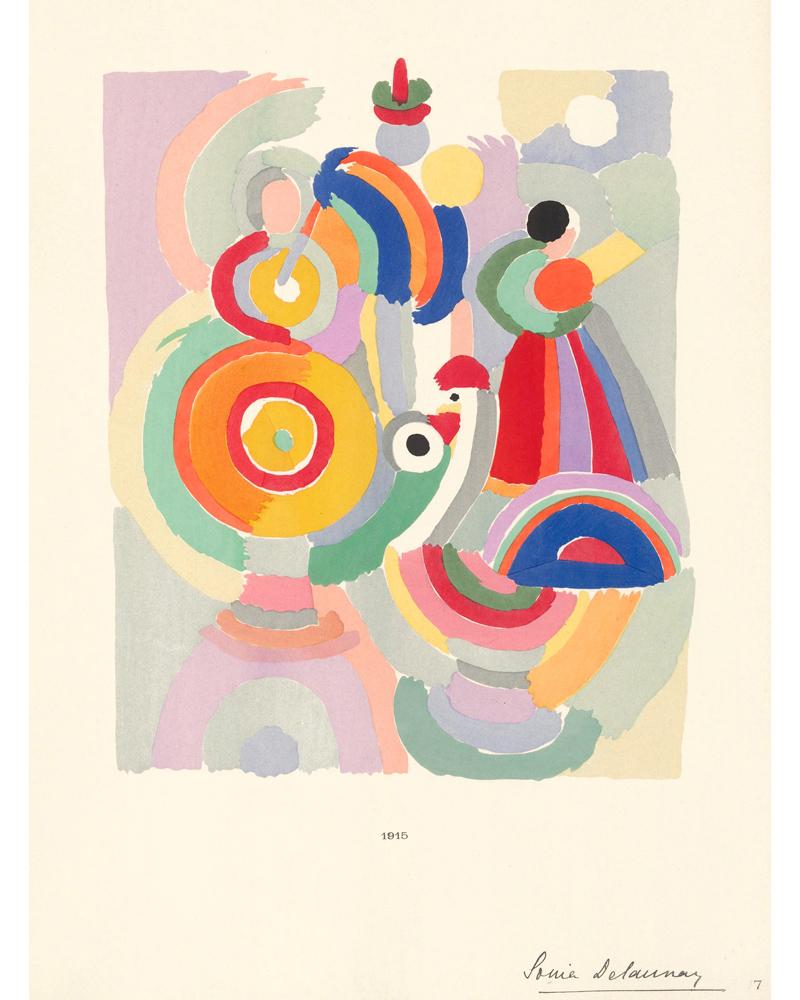 Pochoir with Rooster - Print by Sonia Delaunay