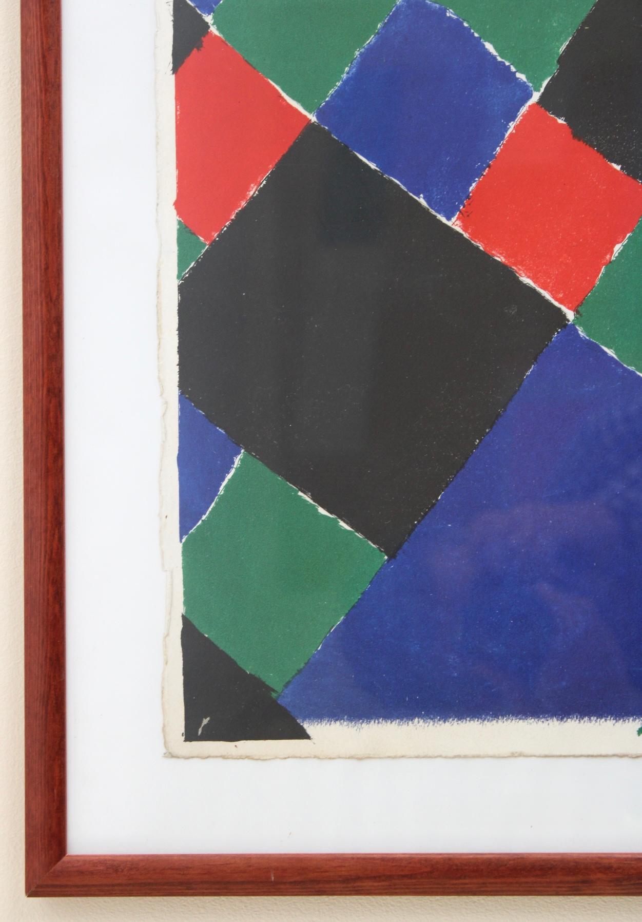 Rythme-couleur - Hand-signed and numbered original lithograph, 1962 - Abstract Geometric Print by Sonia Delaunay