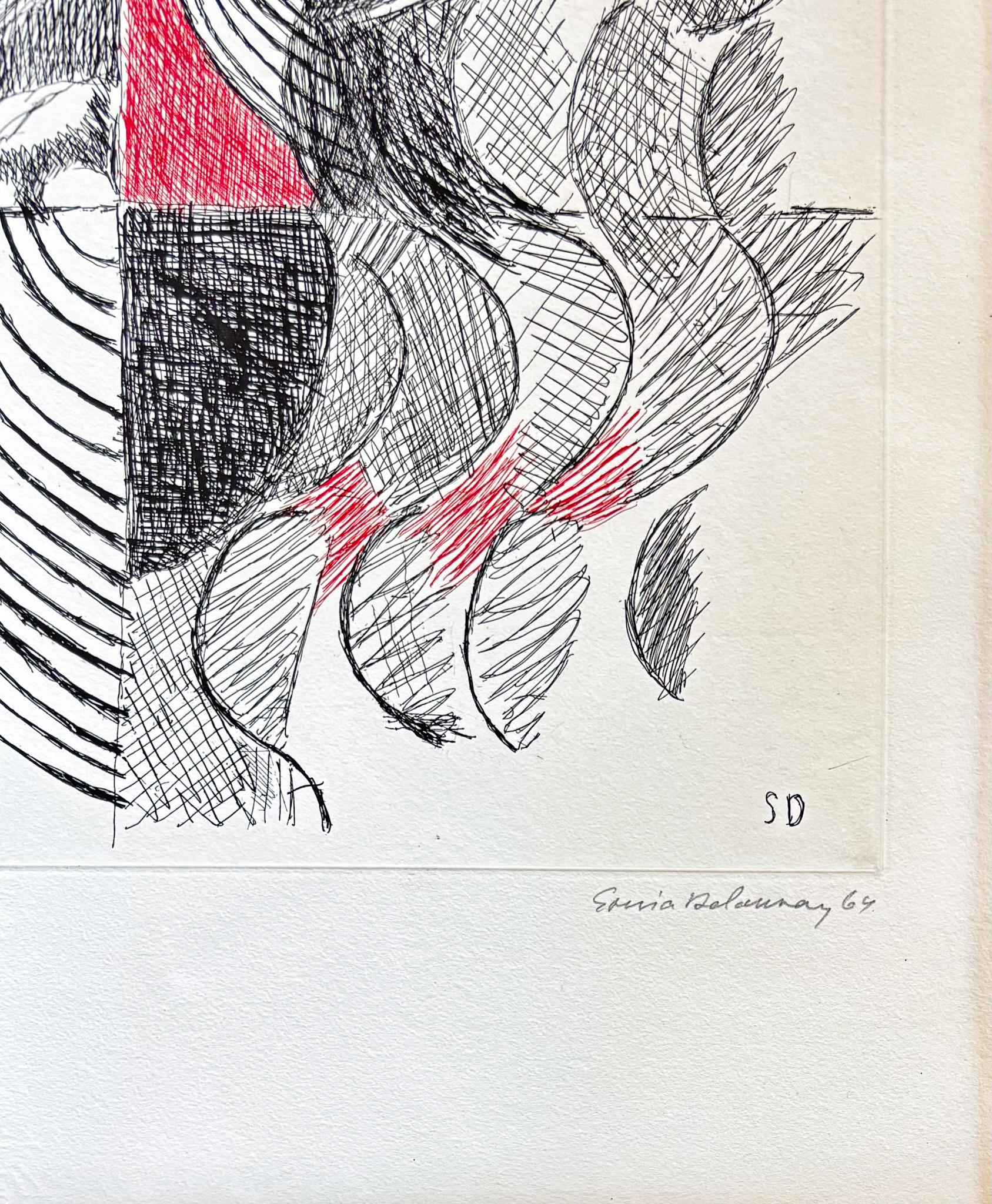 Sonia Delaunay (1885-1979) - Composition - etching on paper - 1964 For Sale 4