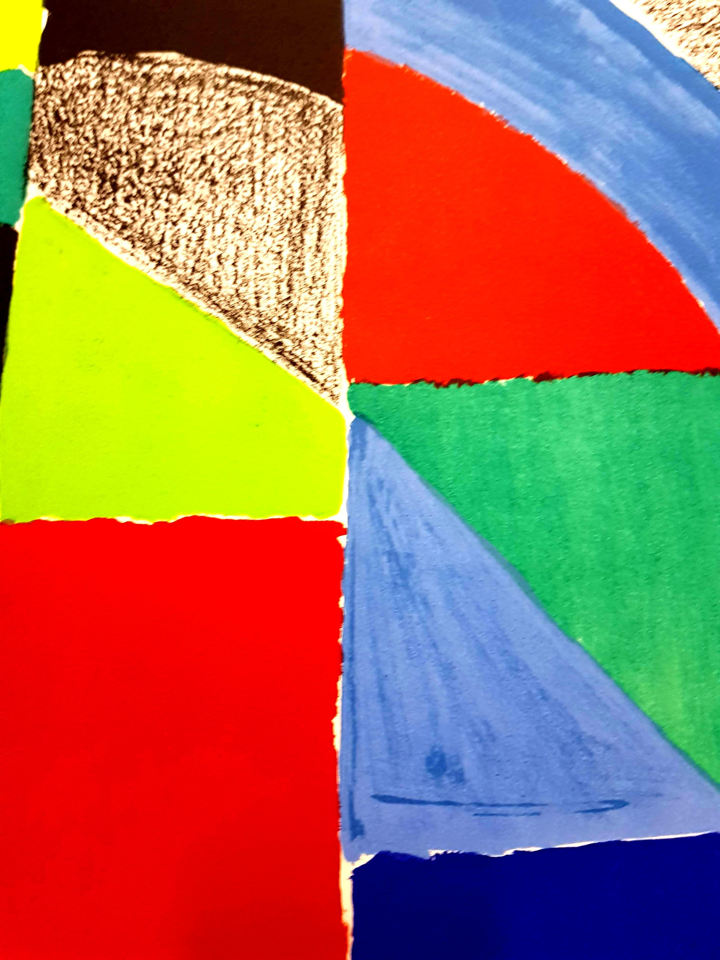 Sonia Delaunay - Composition colorée - Lithographie originale signée 10