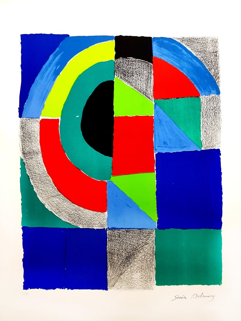 Sonia Delaunay Sonia Delaunay Colorful Composition Signed Original Lithograph For Sale At 1stdibs