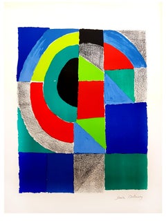 Vintage Sonia Delaunay - Colorful Composition - Signed Original Lithograph