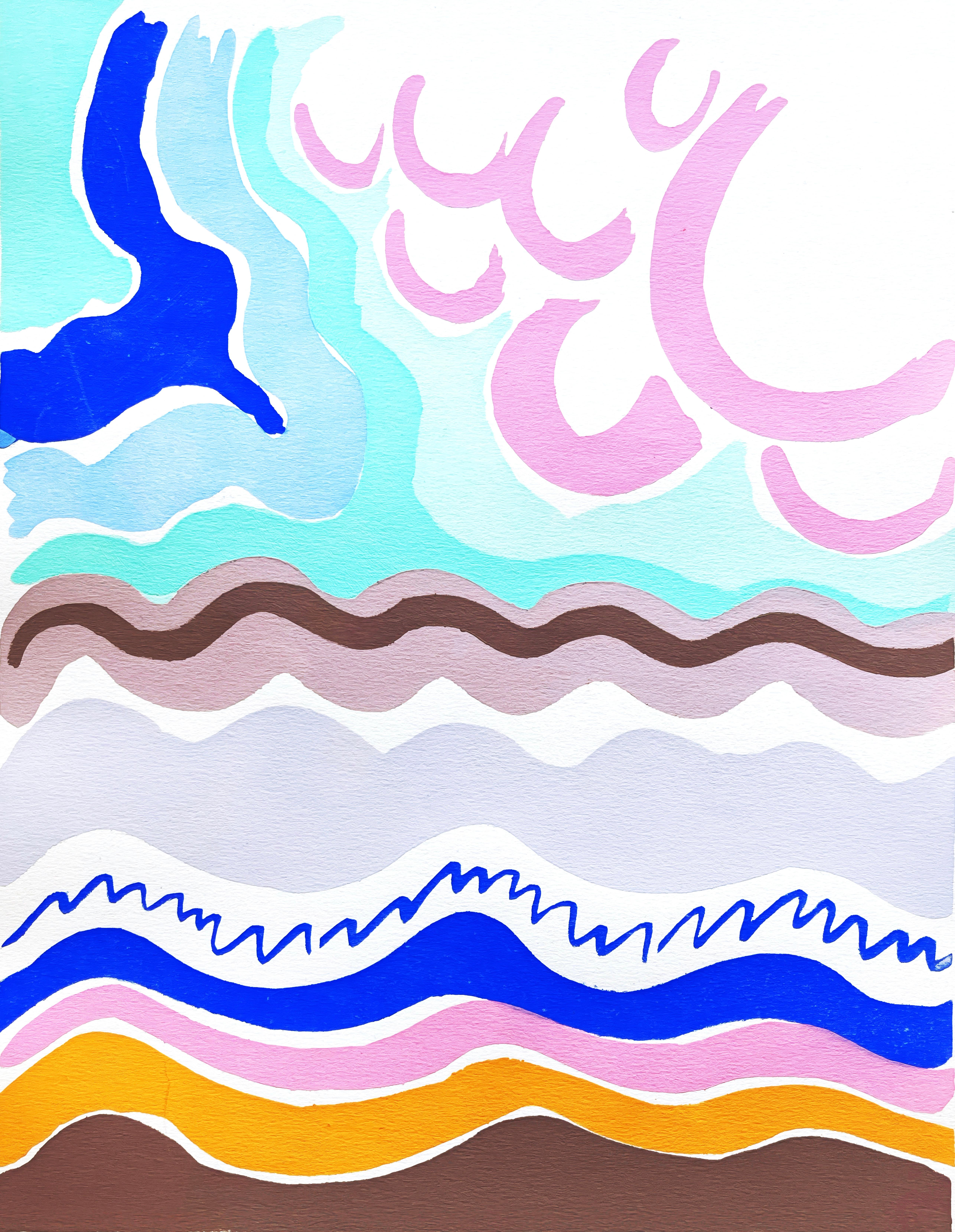 Cette exquise lithographie et pochoir d'après Sonia Delaunay (1885-1979), intitulée Planche No. 14, de l'in-folio Compositions, couleurs, idees, Sonia Delaunay, provient de l'édition de 1930 publiée par les Editions d'Art Charles Moreau, Paris, et