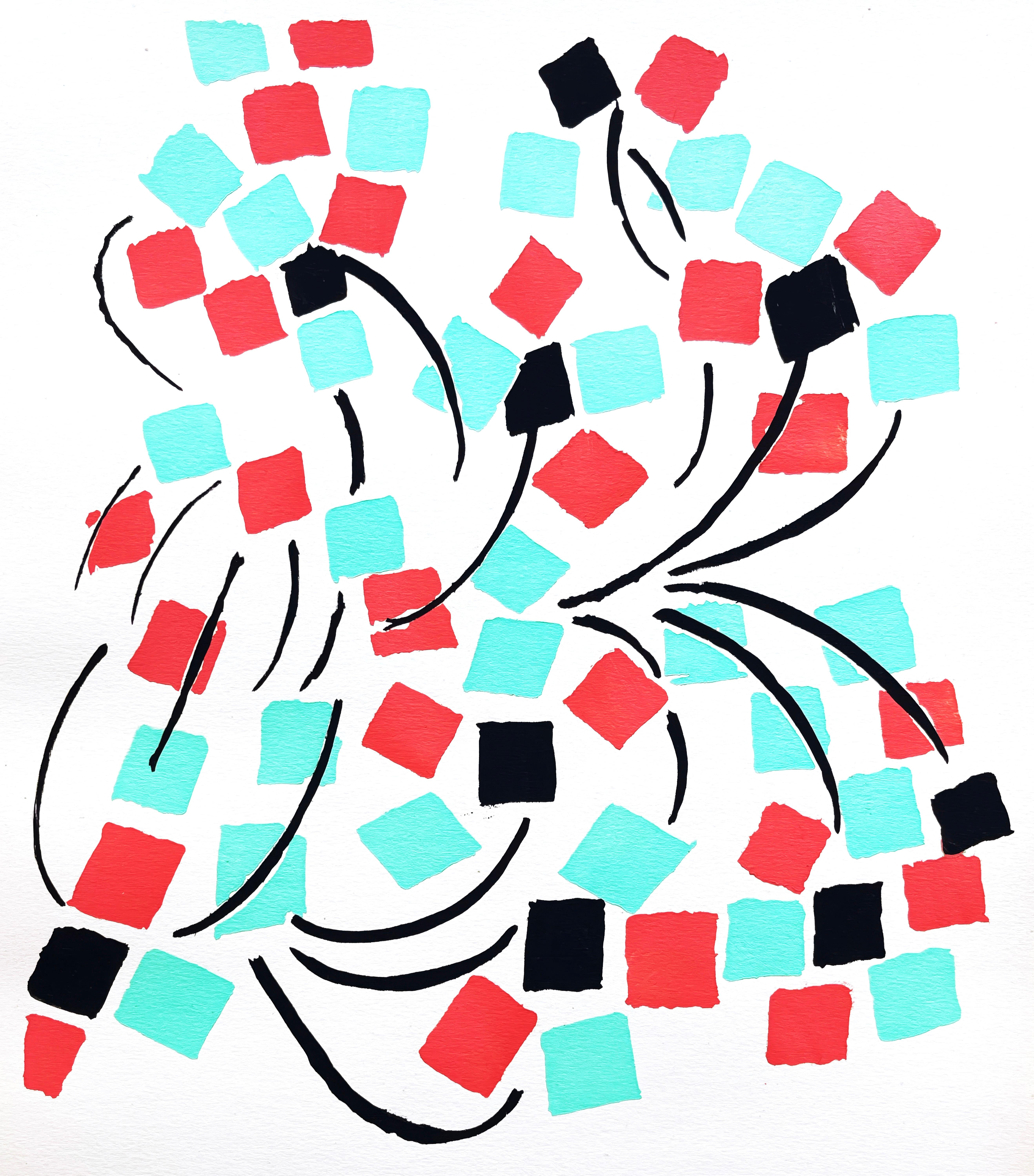 Cette exquise lithographie et pochoir d'après Sonia Delaunay (1885-1979), intitulée Planche No. 31, de l'in-folio Compositions, couleurs, idees, Sonia Delaunay, provient de l'édition de 1930 publiée par les Editions d'Art Charles Moreau, Paris, et