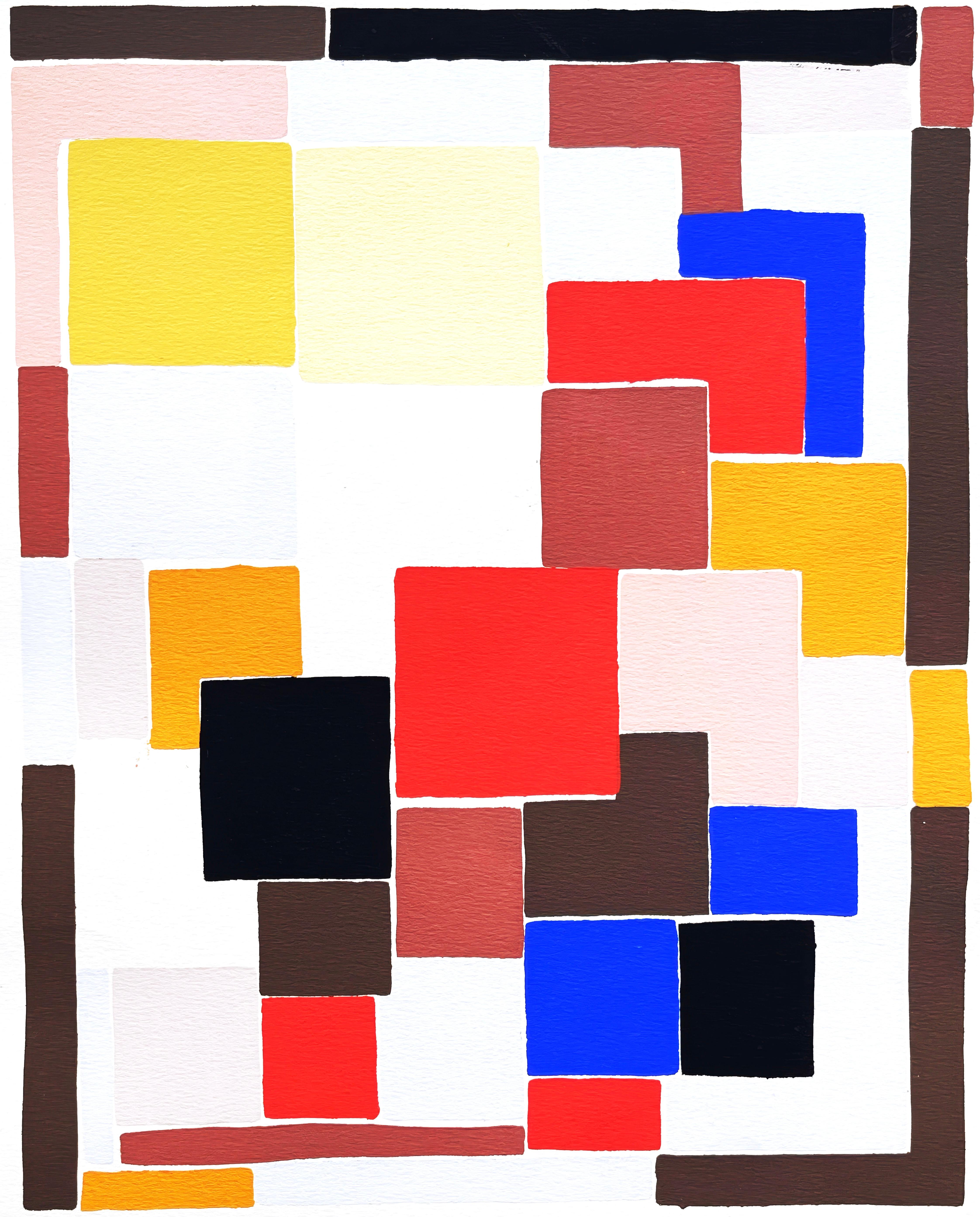 Cette exquise lithographie et pochoir d'après Sonia Delaunay (1885-1979), intitulée Planche No. 36, de l'in-folio Compositions, couleurs, idees, Sonia Delaunay, provient de l'édition de 1930 publiée par les Editions d'Art Charles Moreau, Paris, et