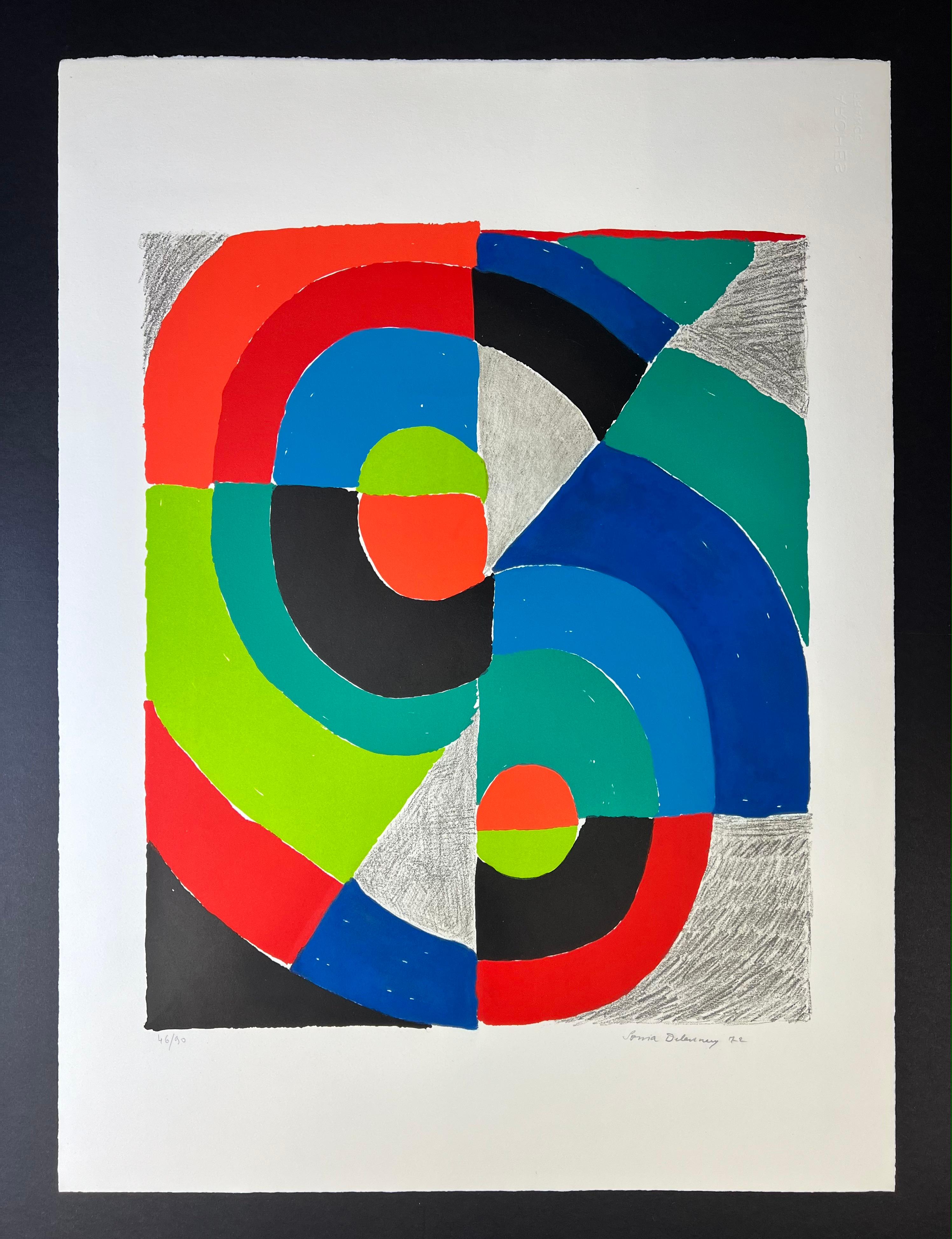 Sonia Delaunay Abstract Print - Sonia Terk Delaunay ( 1885 – 1979 ) – hand-signed lithograph on Arches – 1972