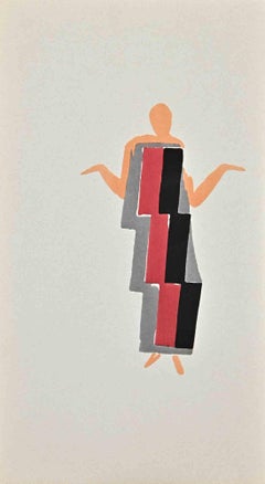 Étude pour une robe de Ses Peintures - Pochoir originale de Sonia Delaunay - 1924