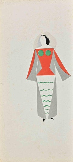 Study for a Dress from Ses Peintures - Original Pochoir by Sonia Delaunay - 1924