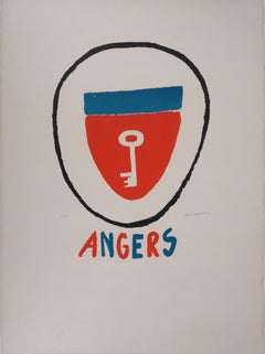 La llave de Angers - Litografía original Hansigned