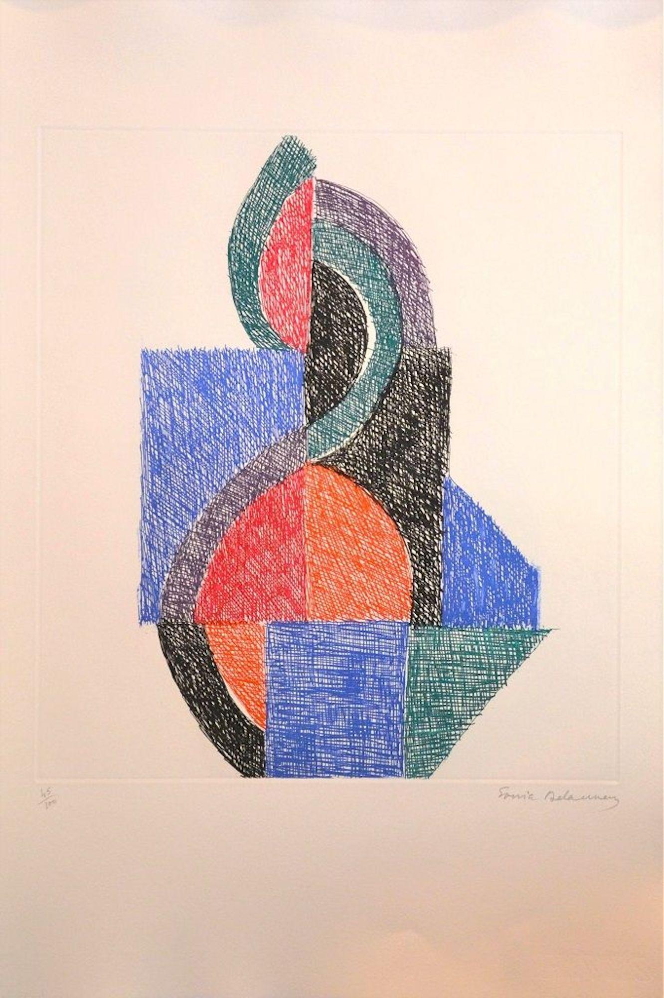 Untitled - Original Etching by Sonia Delaunay - 1966 1