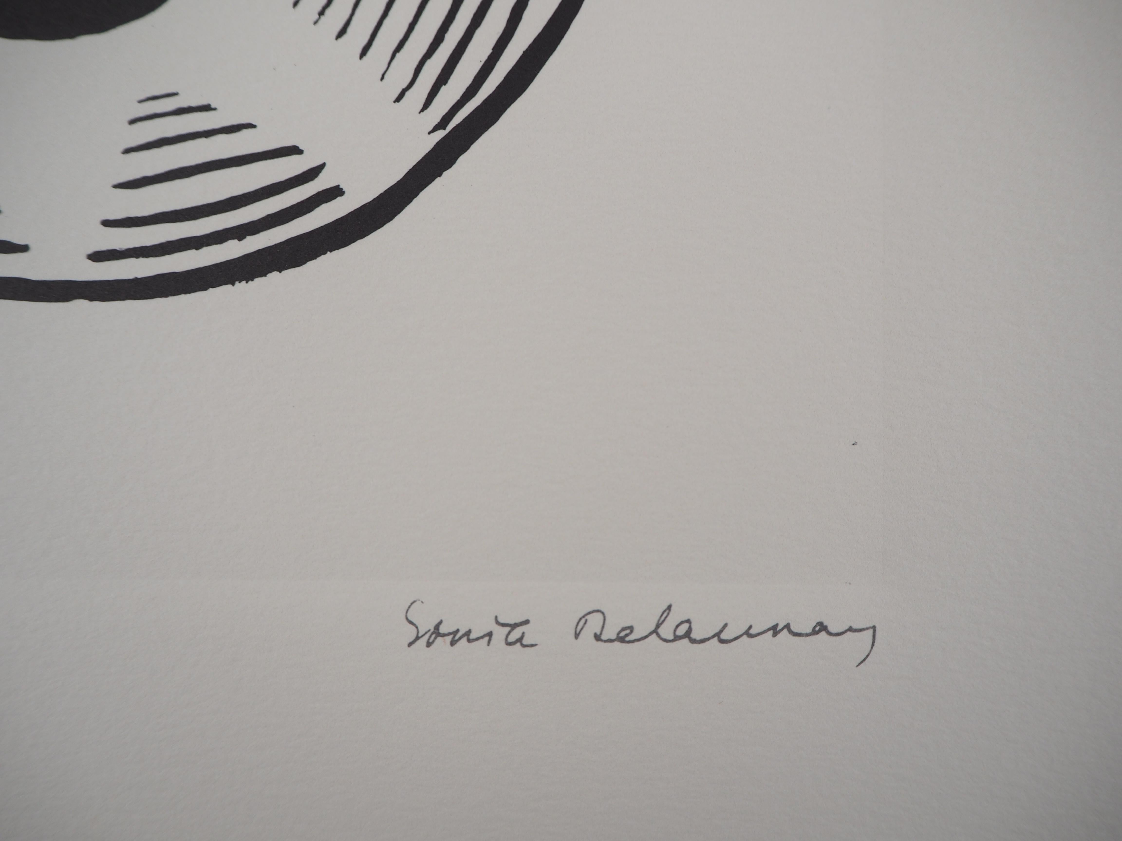 Frau mit Art Deco Kleid - Lithographie (Artcurial Edition) – Print von Sonia Delaunay