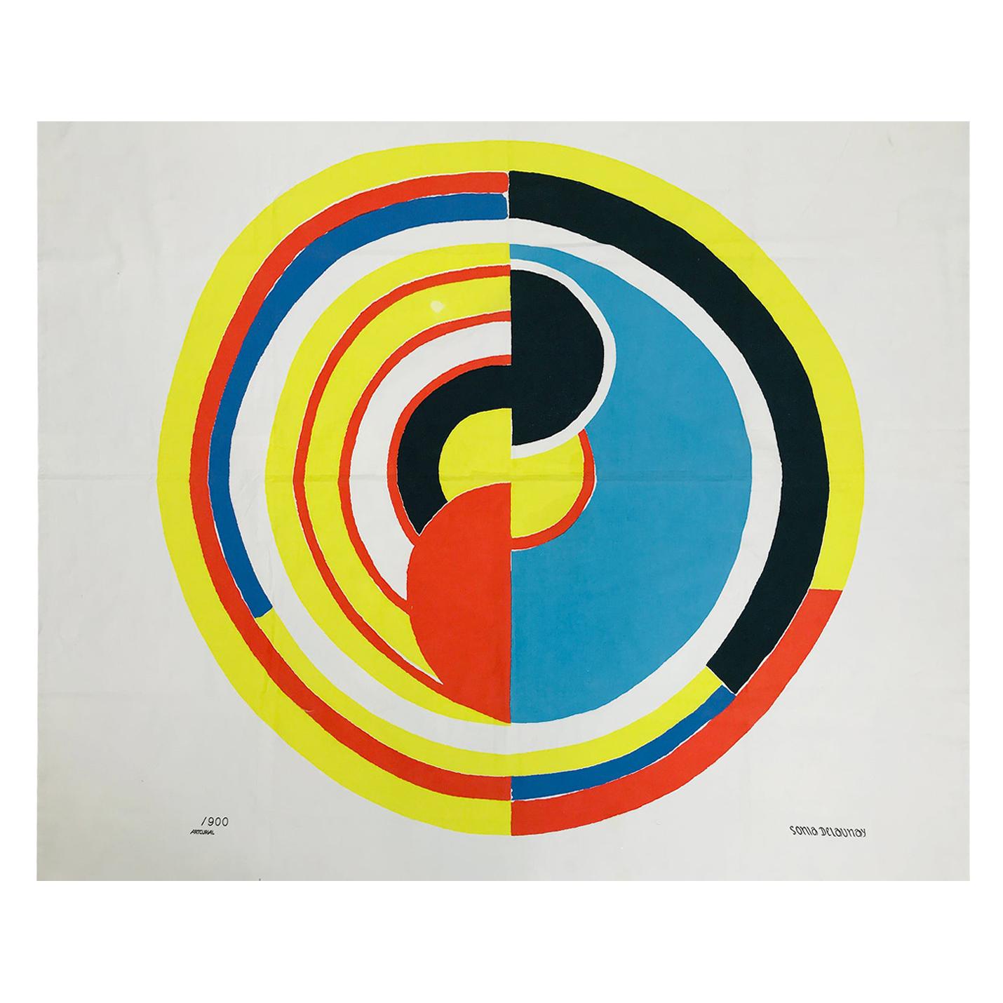   Sonia Delaunay "Signal" Printed Canvas by Bianchini Férier for Artcurial 20thC