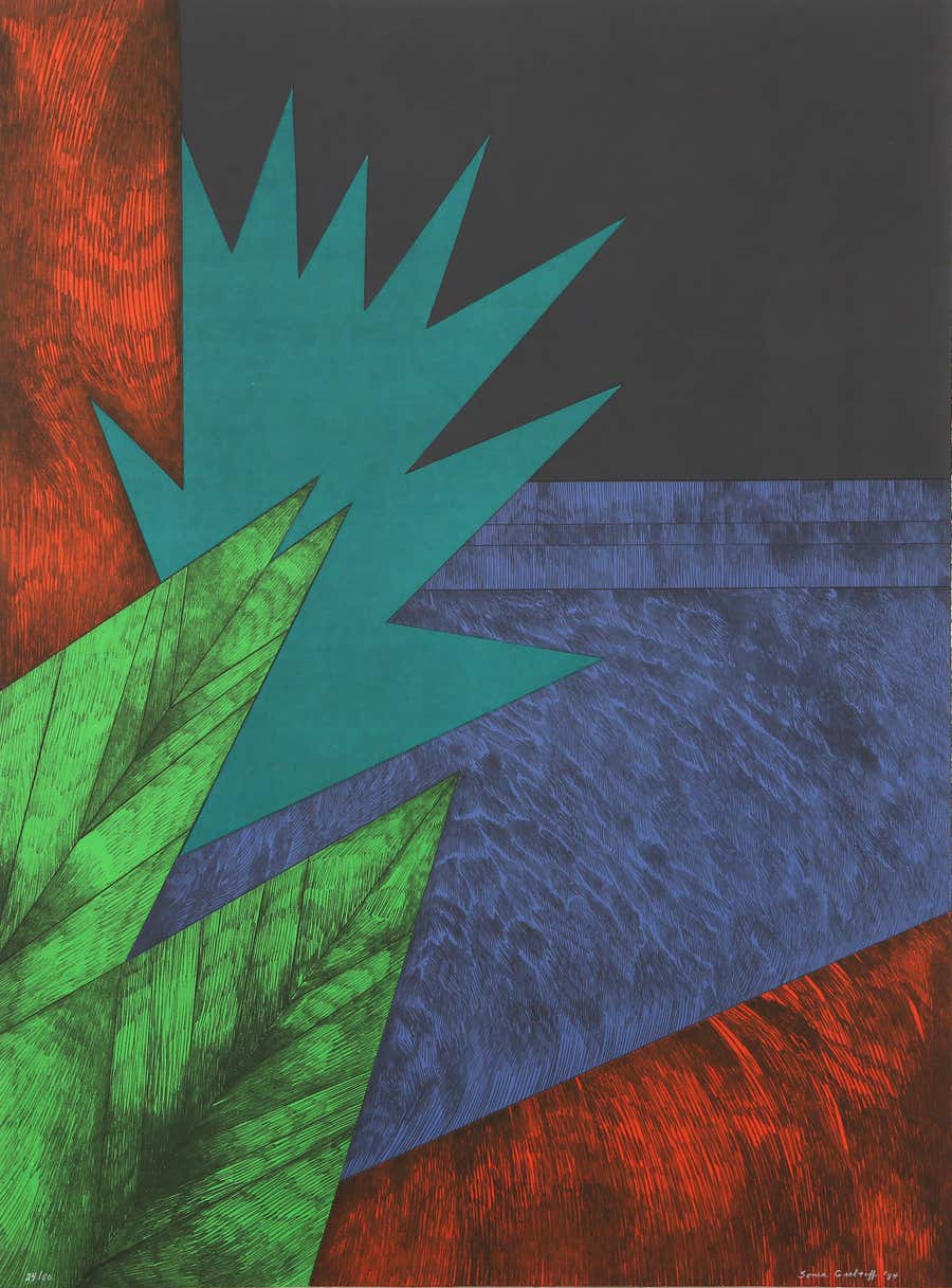 Tropics, Abstract Geometric Etching by Sonia Gechtoff
