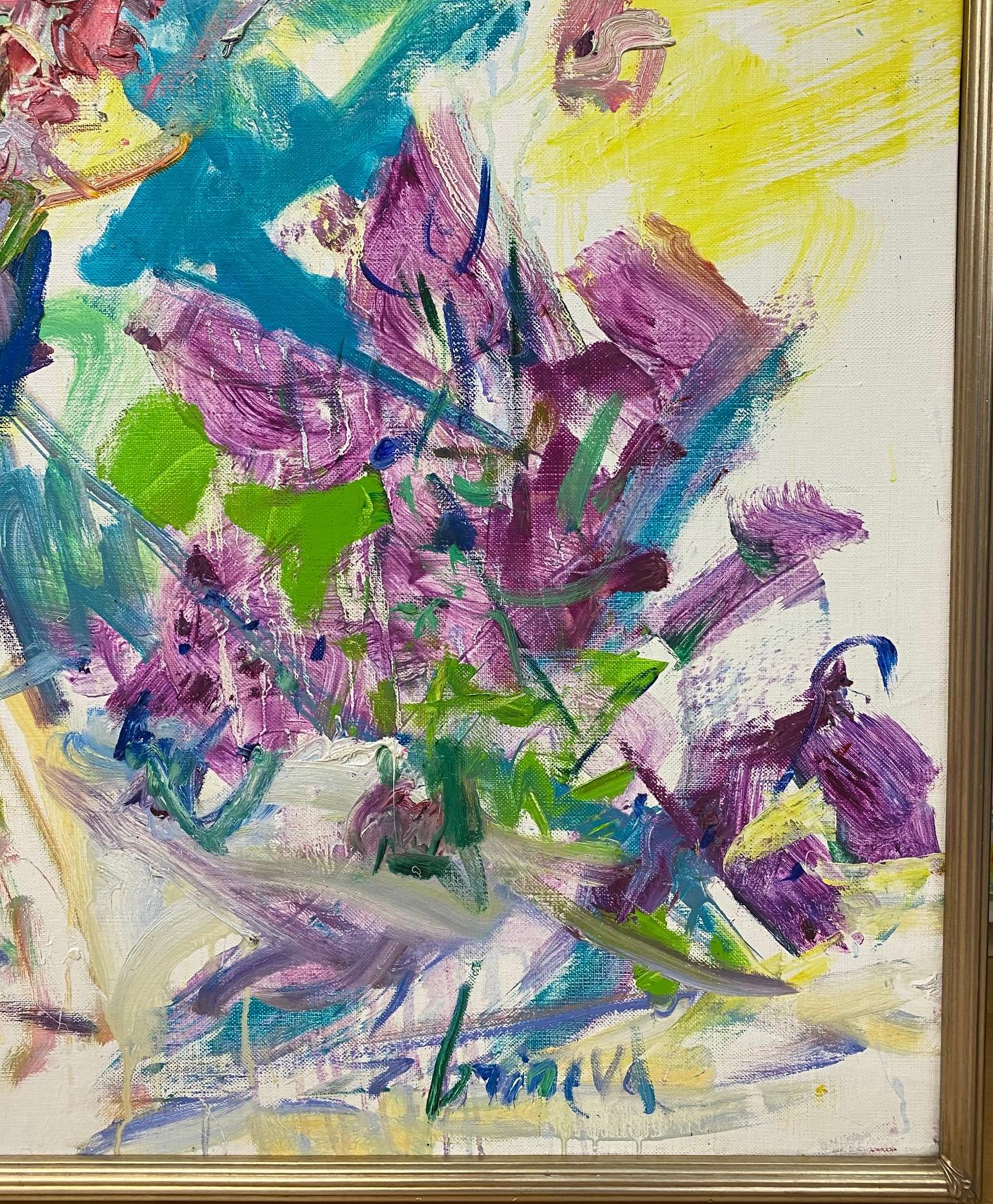 Island Winds of Italy, paysage floral expressionniste abstrait, 48x36 en vente 2