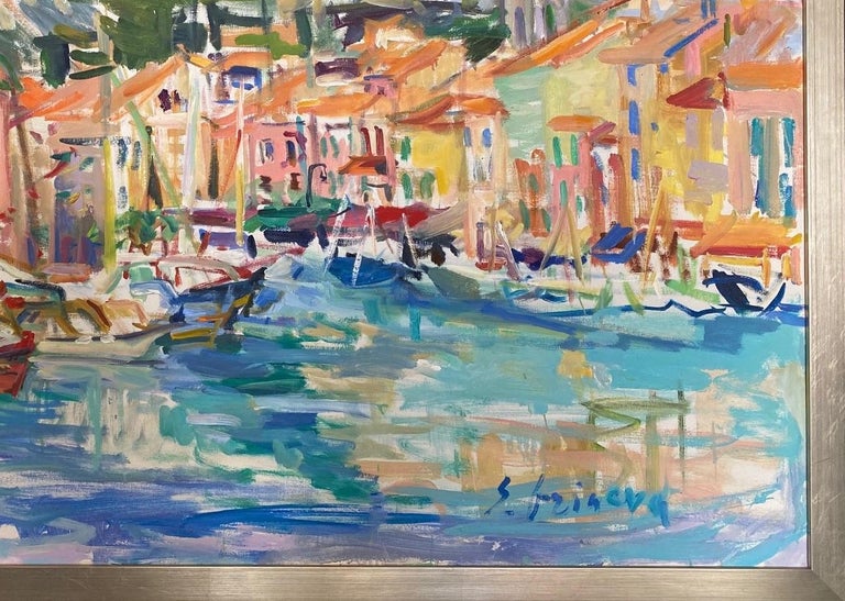 Cassis, original 32x46 abstract impressionist European landscape For Sale 1