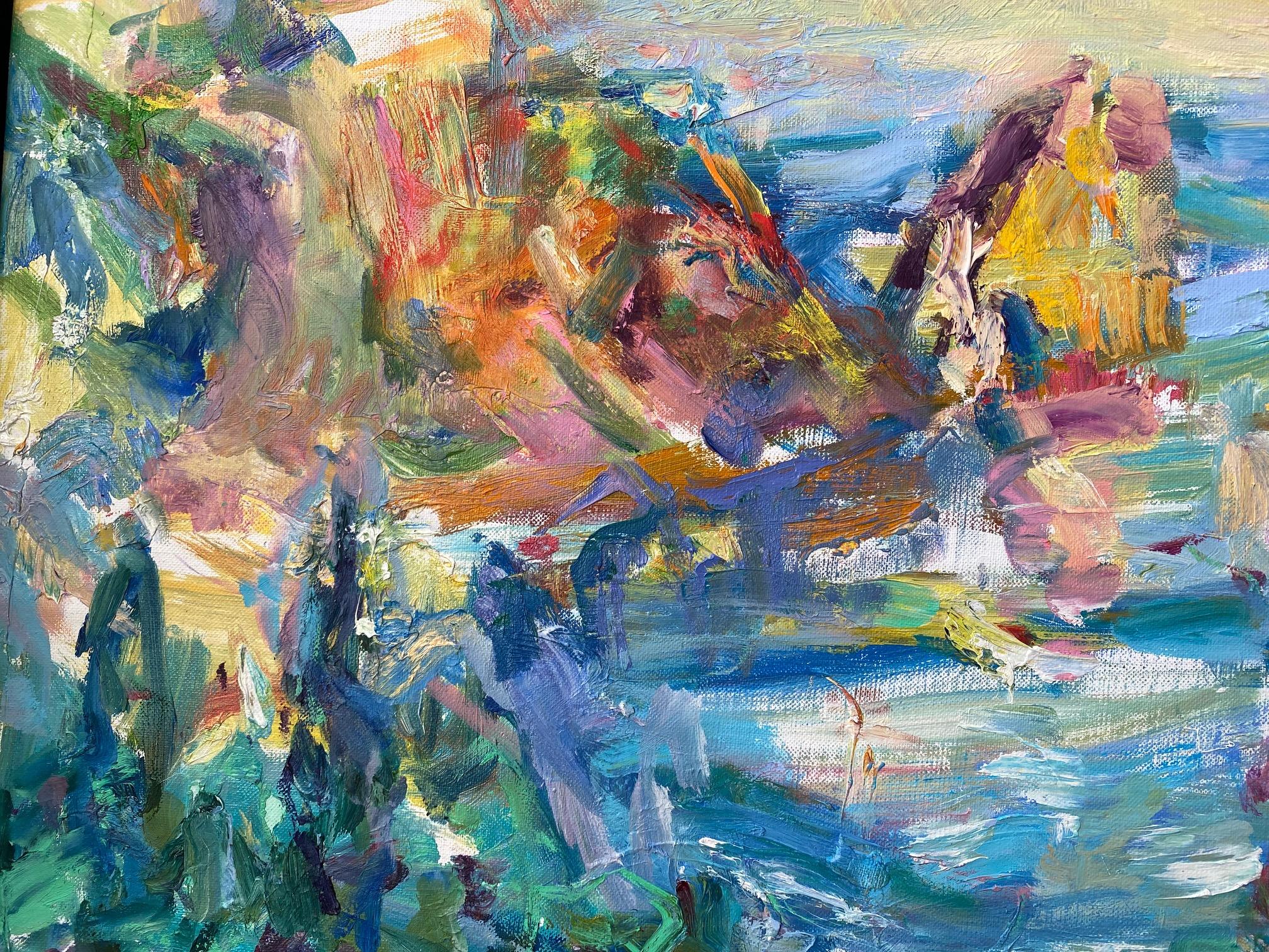 Faraglioni Rocks, Capri, original 20x36 abstract Italian marine landscape For Sale 1