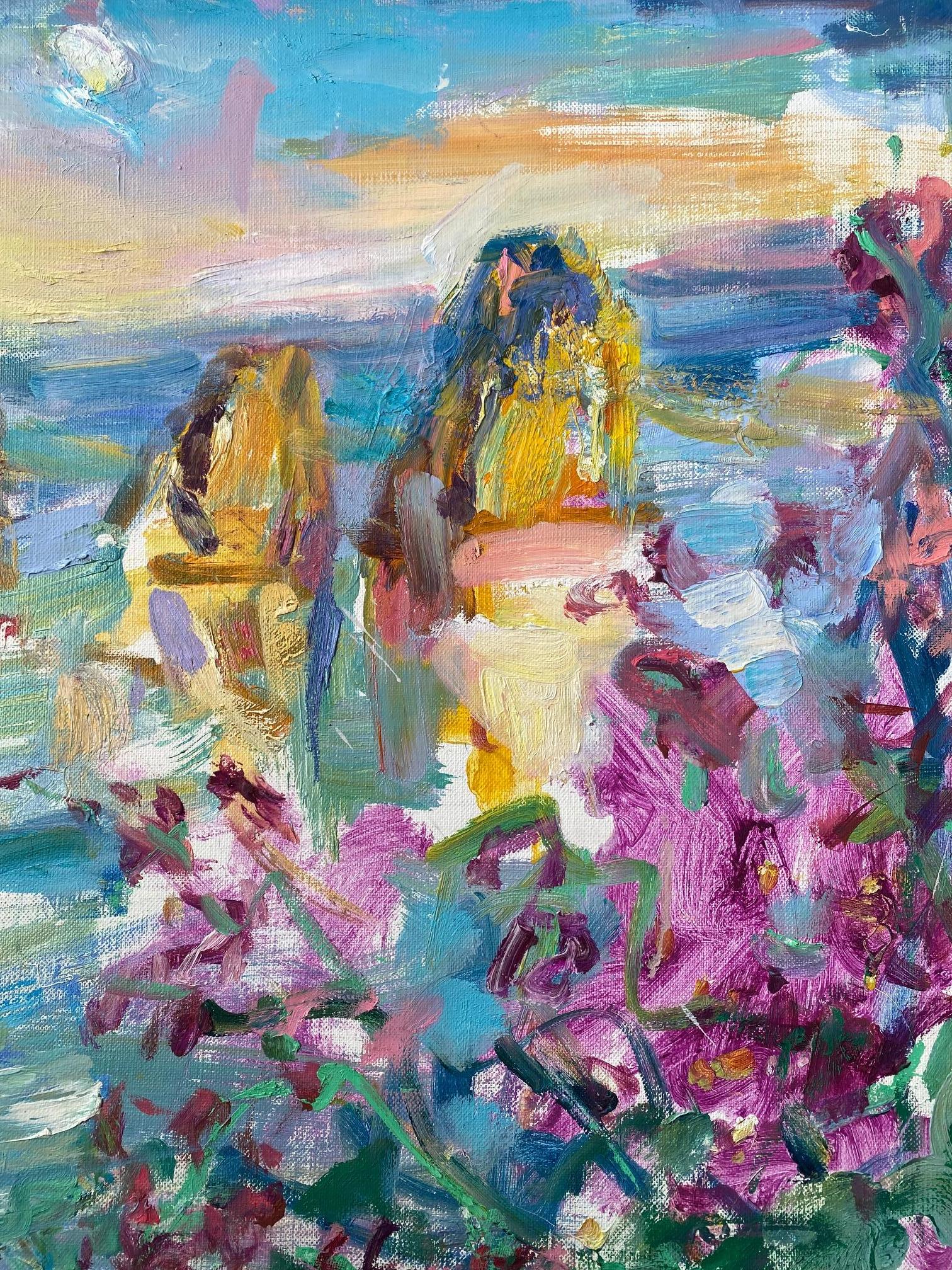 Rocas Faraglioni, Capri, original 20x36 paisaje marino abstracto italiano en venta 3