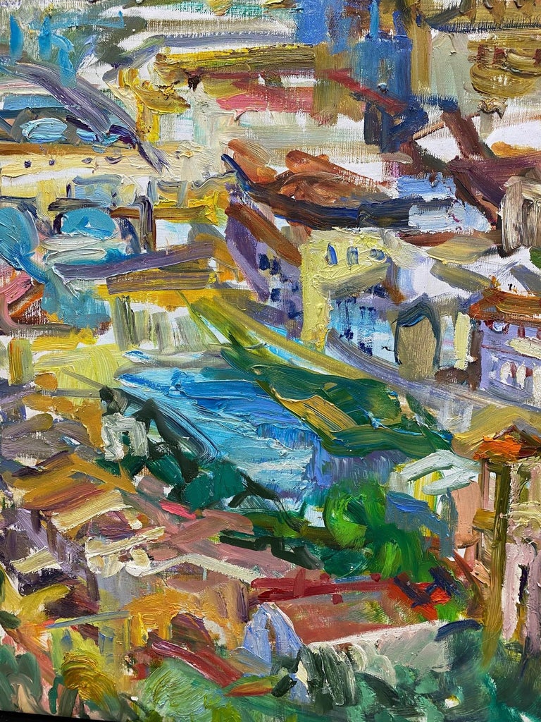 Florence, original 38x45 abstract expressionist Italian landscape For Sale 2