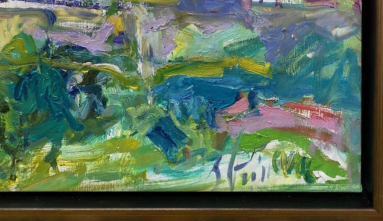 Florence, original 38x45 abstract expressionist Italian landscape For Sale 3