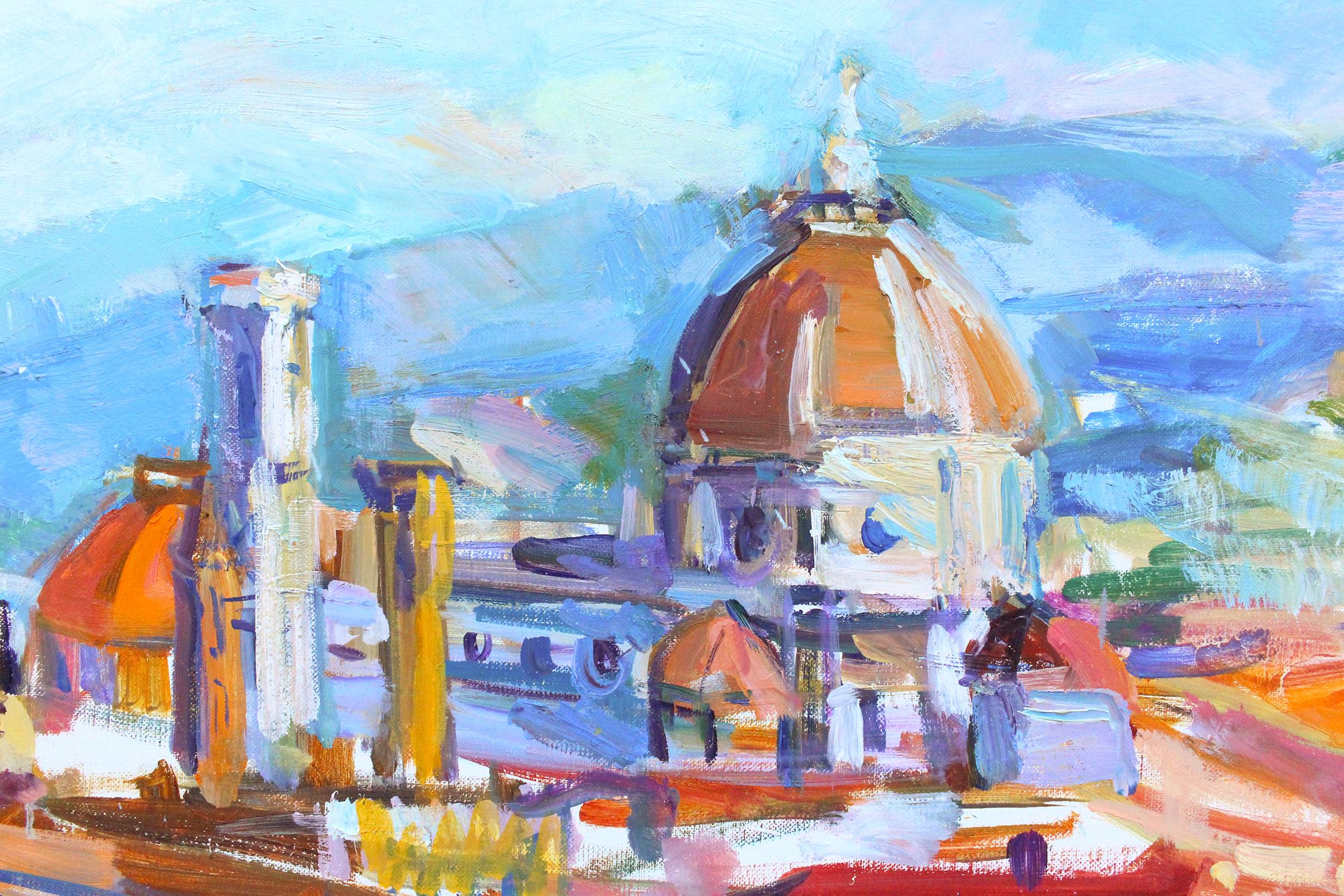 Florence Piazza Michelangelo - Painting by Sonia Grineva