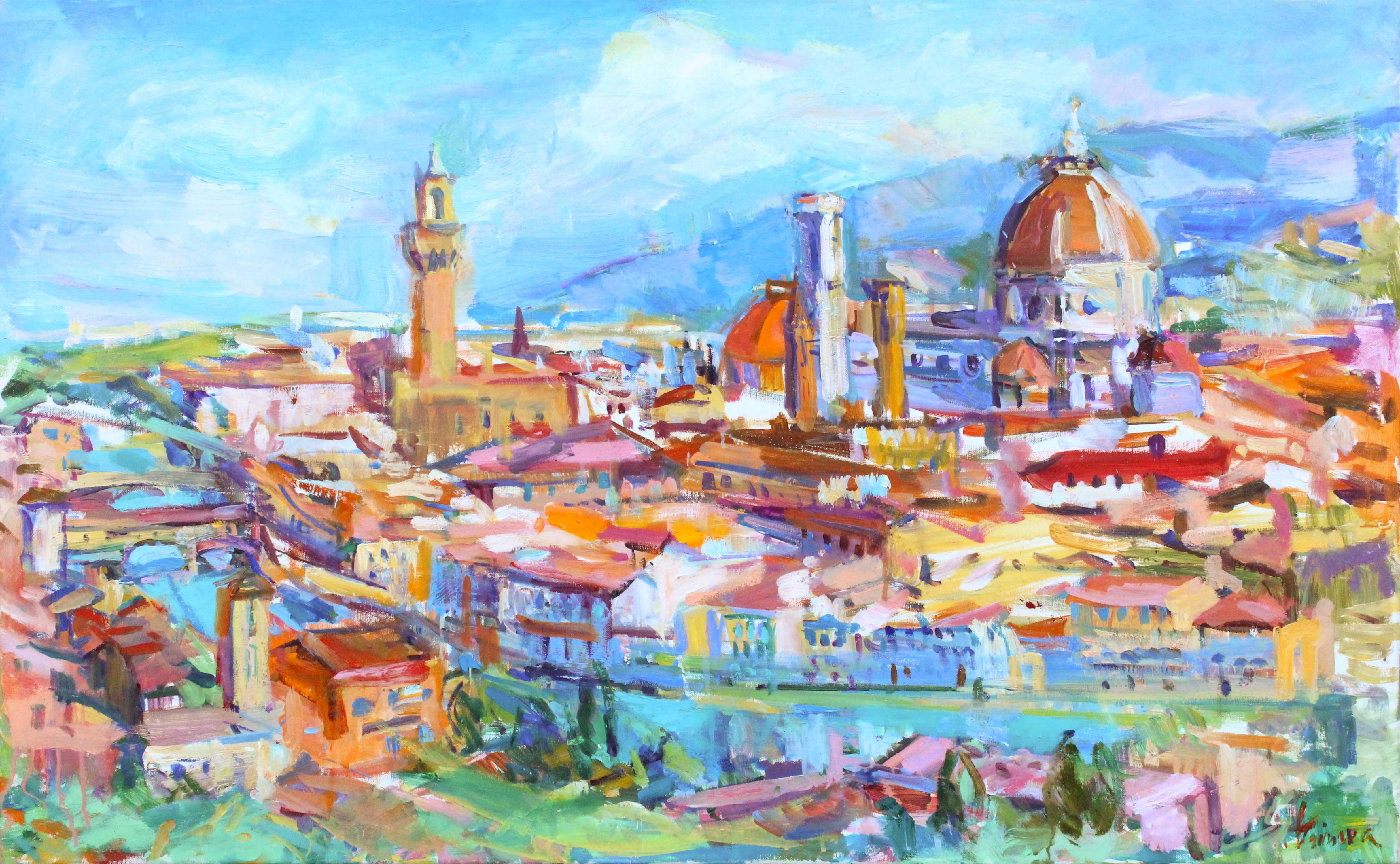 Sonia Grineva Landscape Painting - Florence Piazza Michelangelo