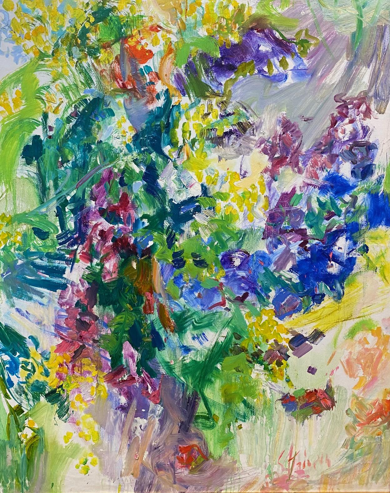 In Search of Harmony, paysage floral impressionniste abstrait original 49x39 - Painting de Sonia Grineva
