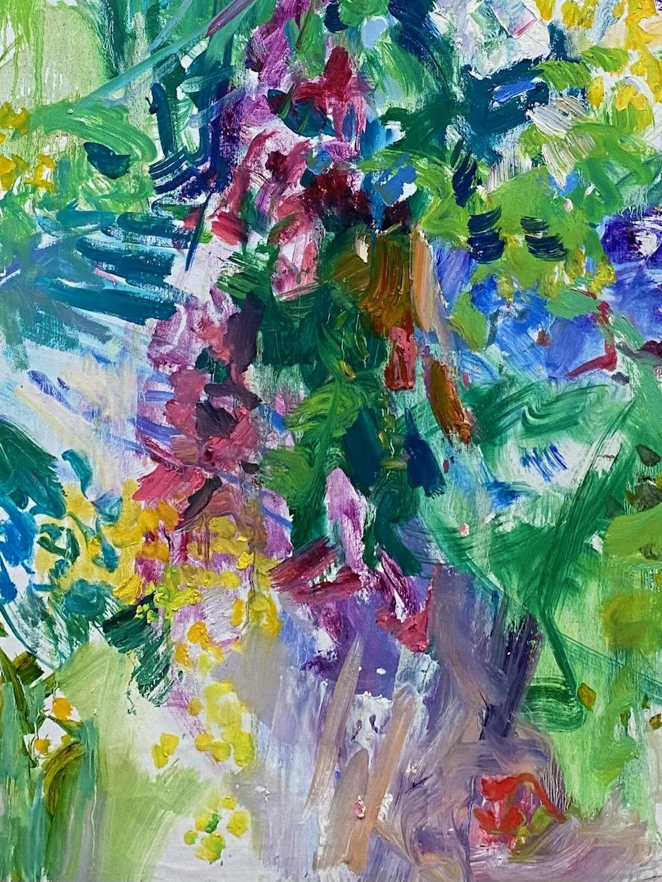 In Search of Harmony, paysage floral impressionniste abstrait original 49x39 - Expressionnisme abstrait Painting par Sonia Grineva