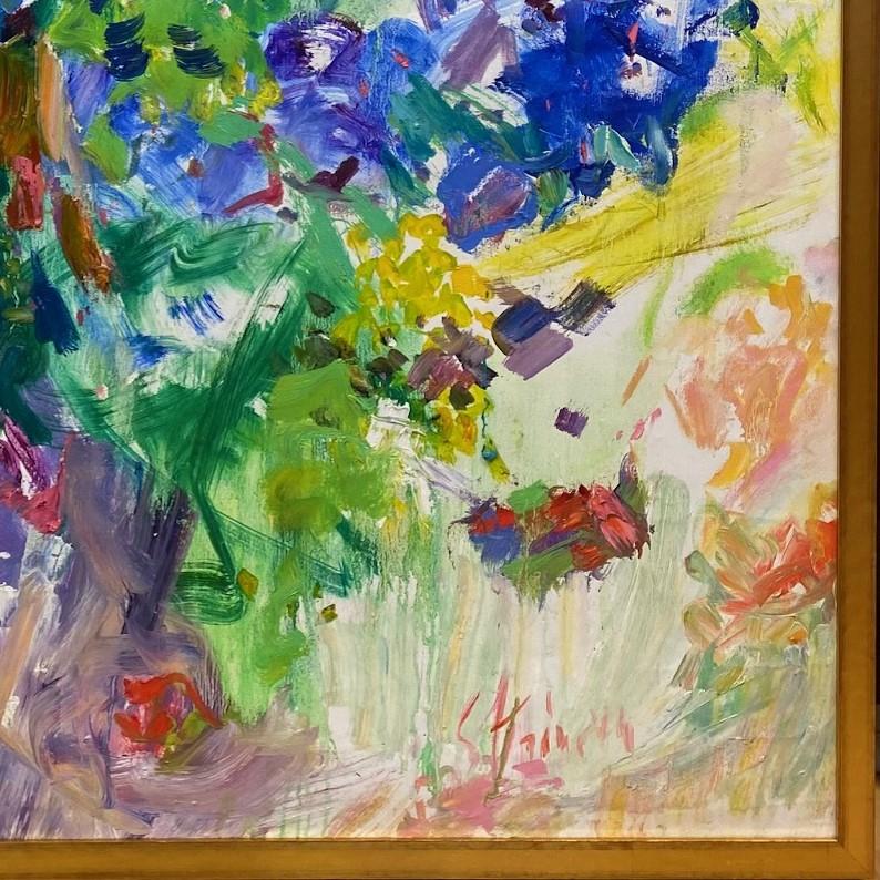 When the flowers bloom and catch the wind, summer will soon be in full swing with joy in the air! In this exciting garden paradise abstract expressionist floral landscape you can envision your trips to Capri, Lake Como, Bellagio and the enchantment