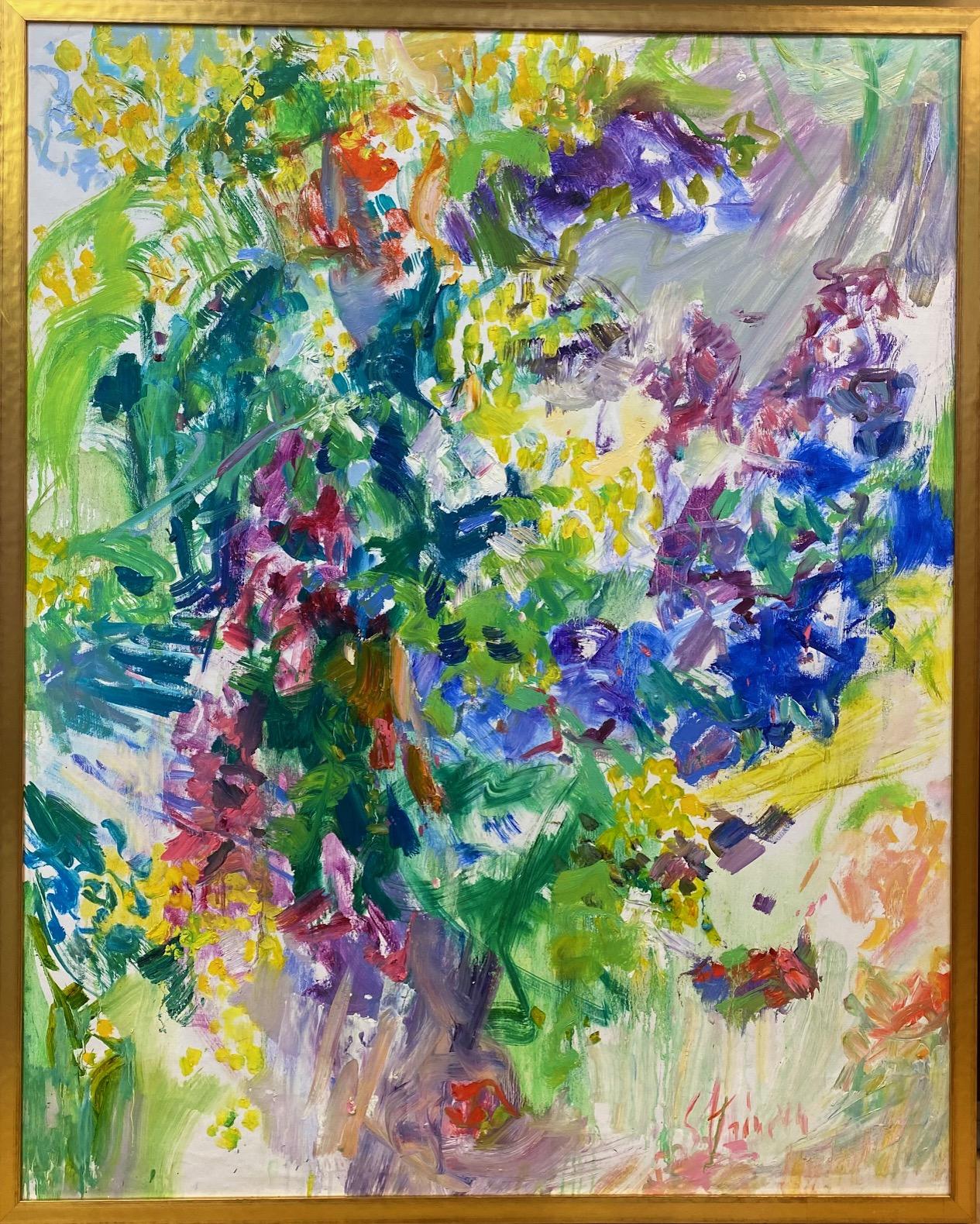 Landscape Painting Sonia Grineva - In Search of Harmony, paysage floral impressionniste abstrait original 49x39