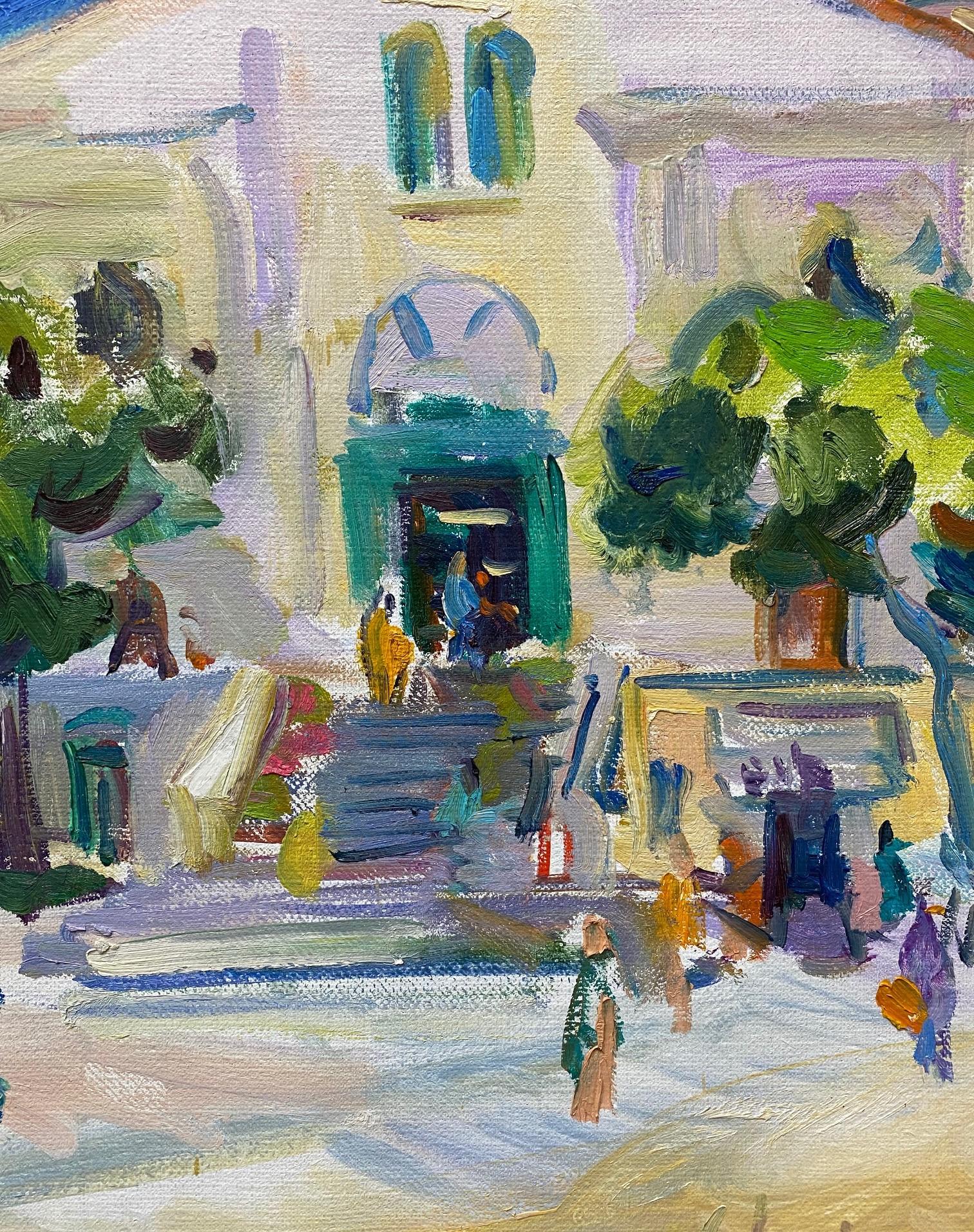 Ravello, originale 32x42 paesaggio marino astratto espressionista italiano in vendita 1