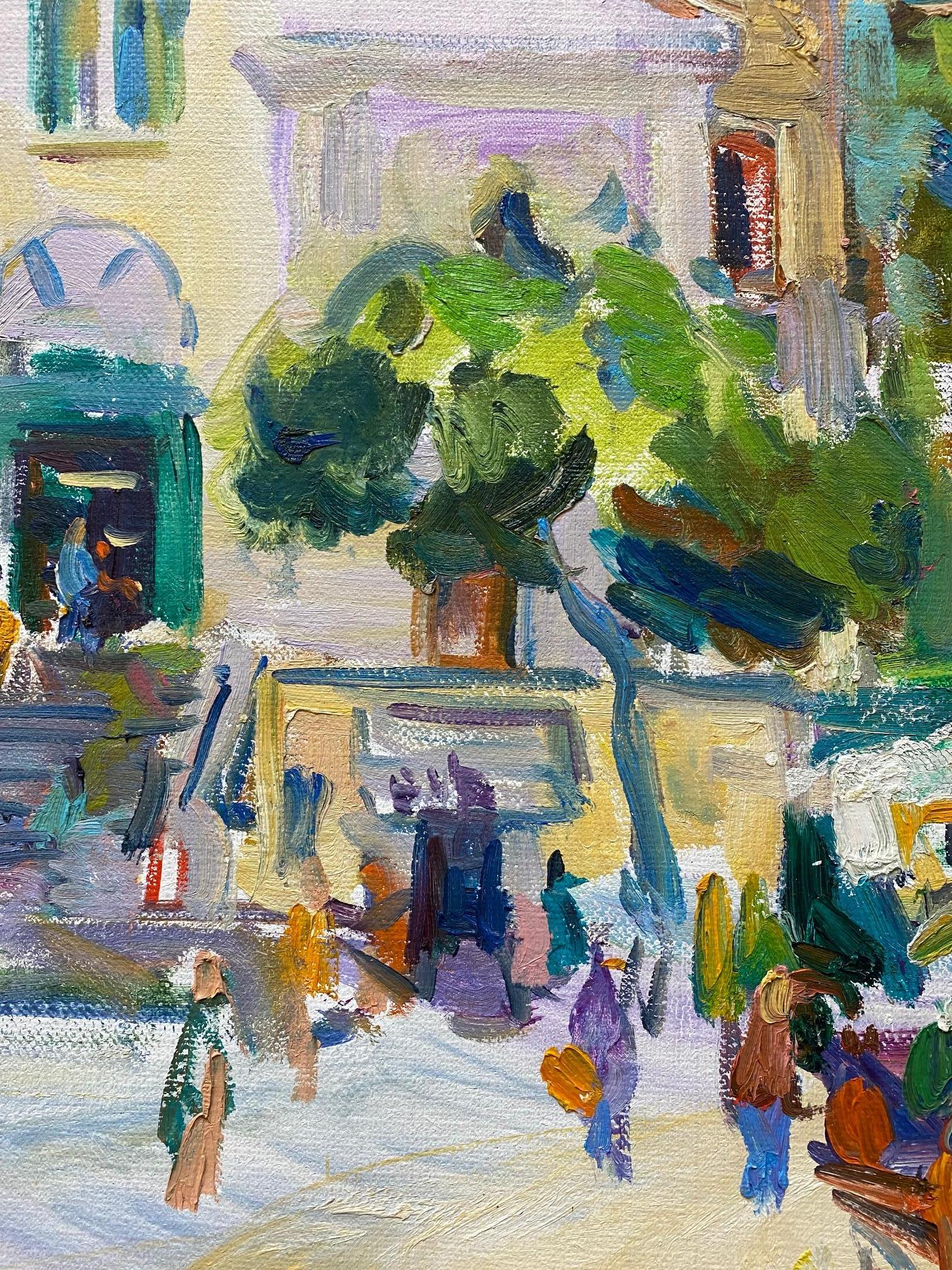 Ravello, originale 32x42 paesaggio marino astratto espressionista italiano in vendita 3