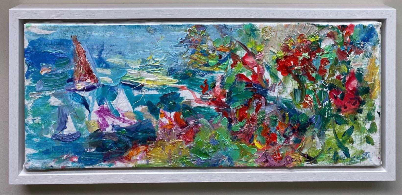 Sonia Grineva Landscape Painting - Summertime, original abstract marine landscape 