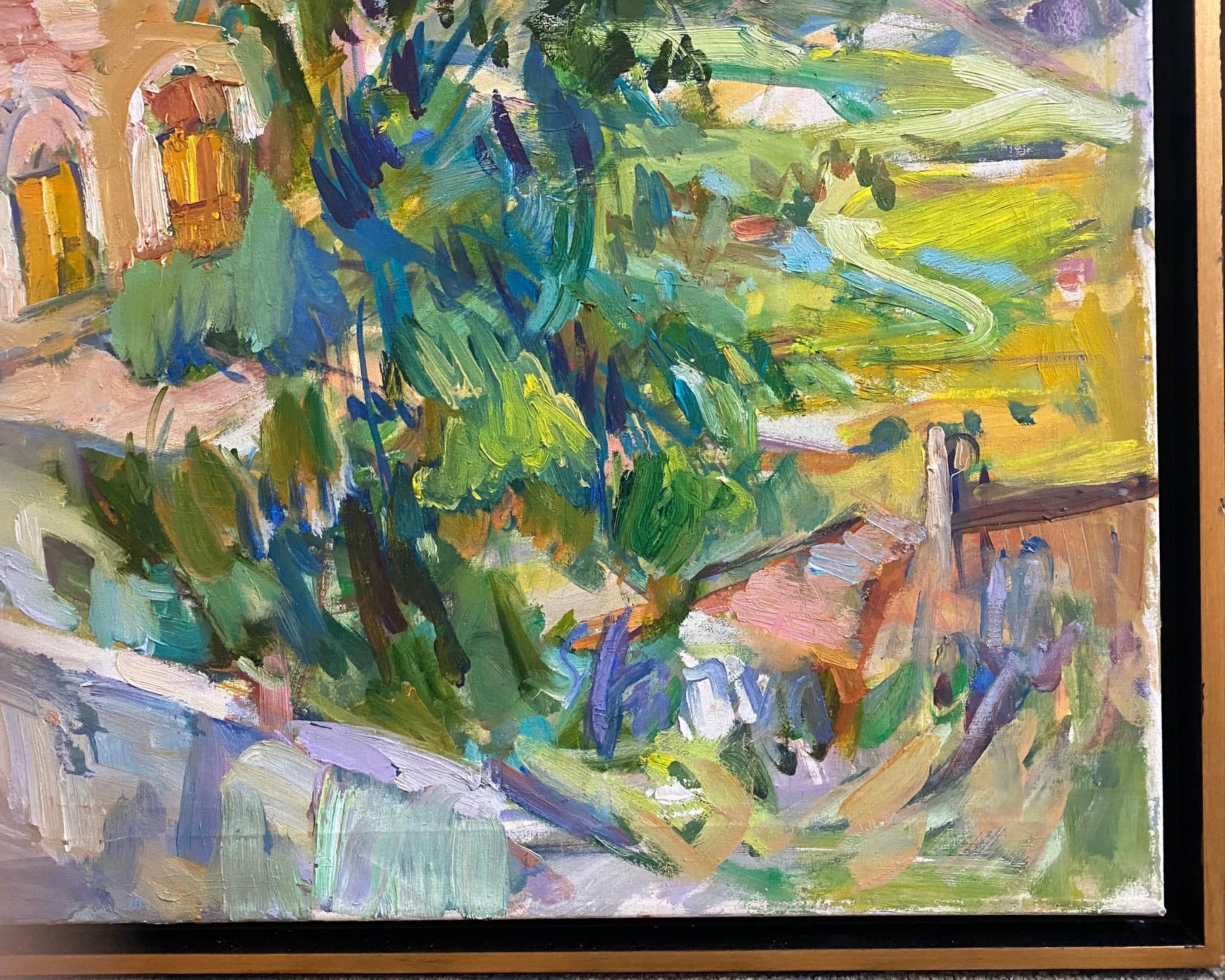 Todi, Umbria, original 30x36 abstract expressionist Italian landscape For Sale 4