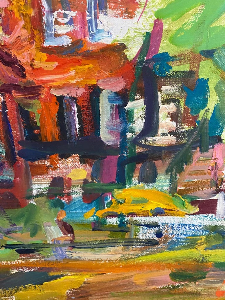 Washington Square Park NW, original 24x30 abstract expressionist NYC landscape For Sale 2