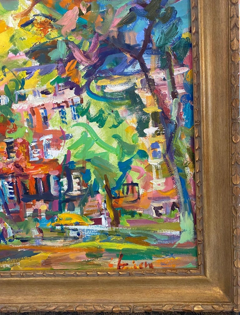 Washington Square Park NW, original 24x30 abstract expressionist NYC landscape For Sale 3