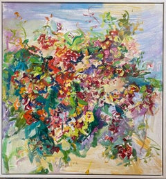 When the Flowers Bloom 42x39 original abstract expressionist landscape