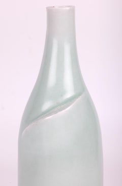 Sonia Lewis Studio Ceramic Celadon Glazed Bottle Vase
