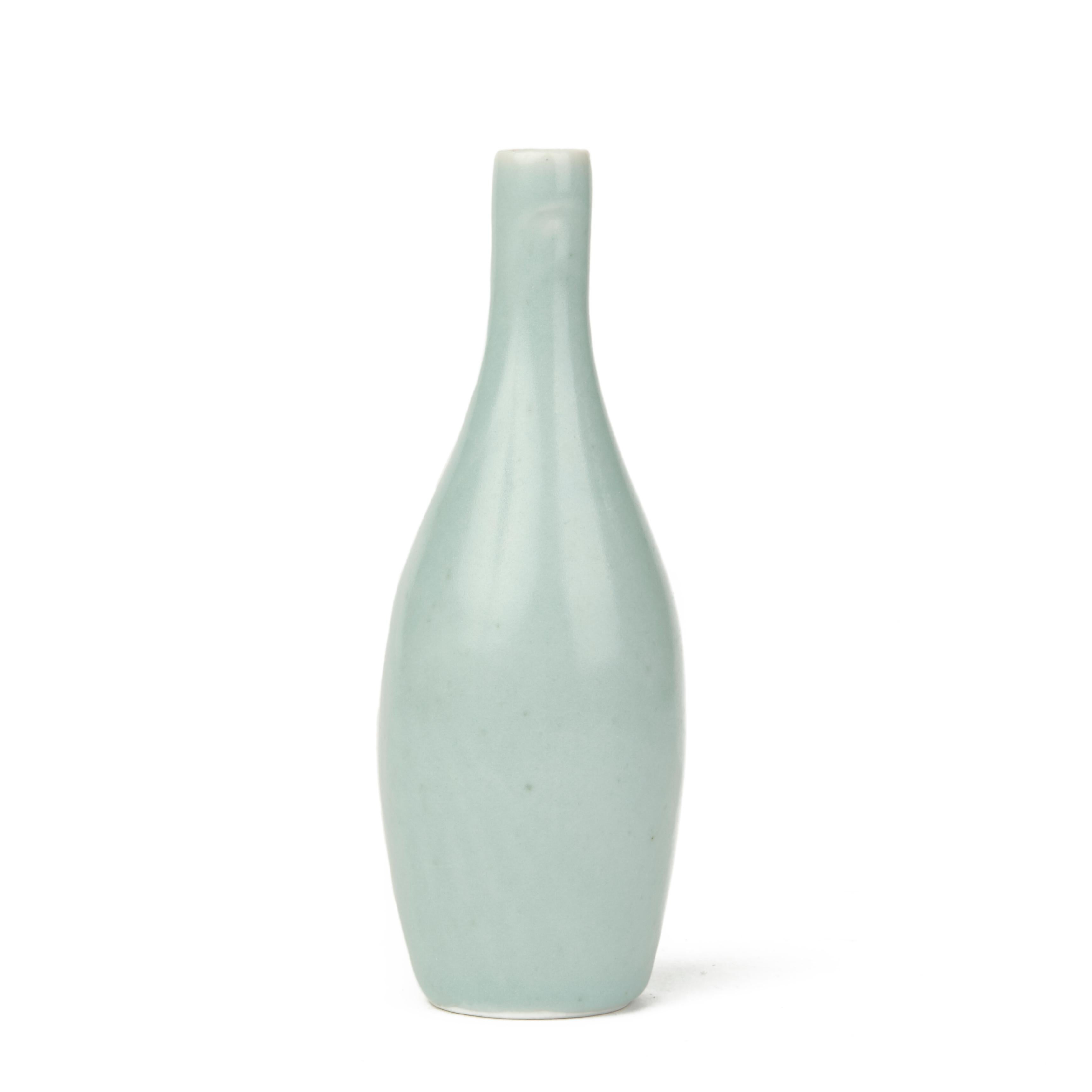 20th Century Sonia Lewis Studio Ceramic Celadon Glazed Bottle Vase