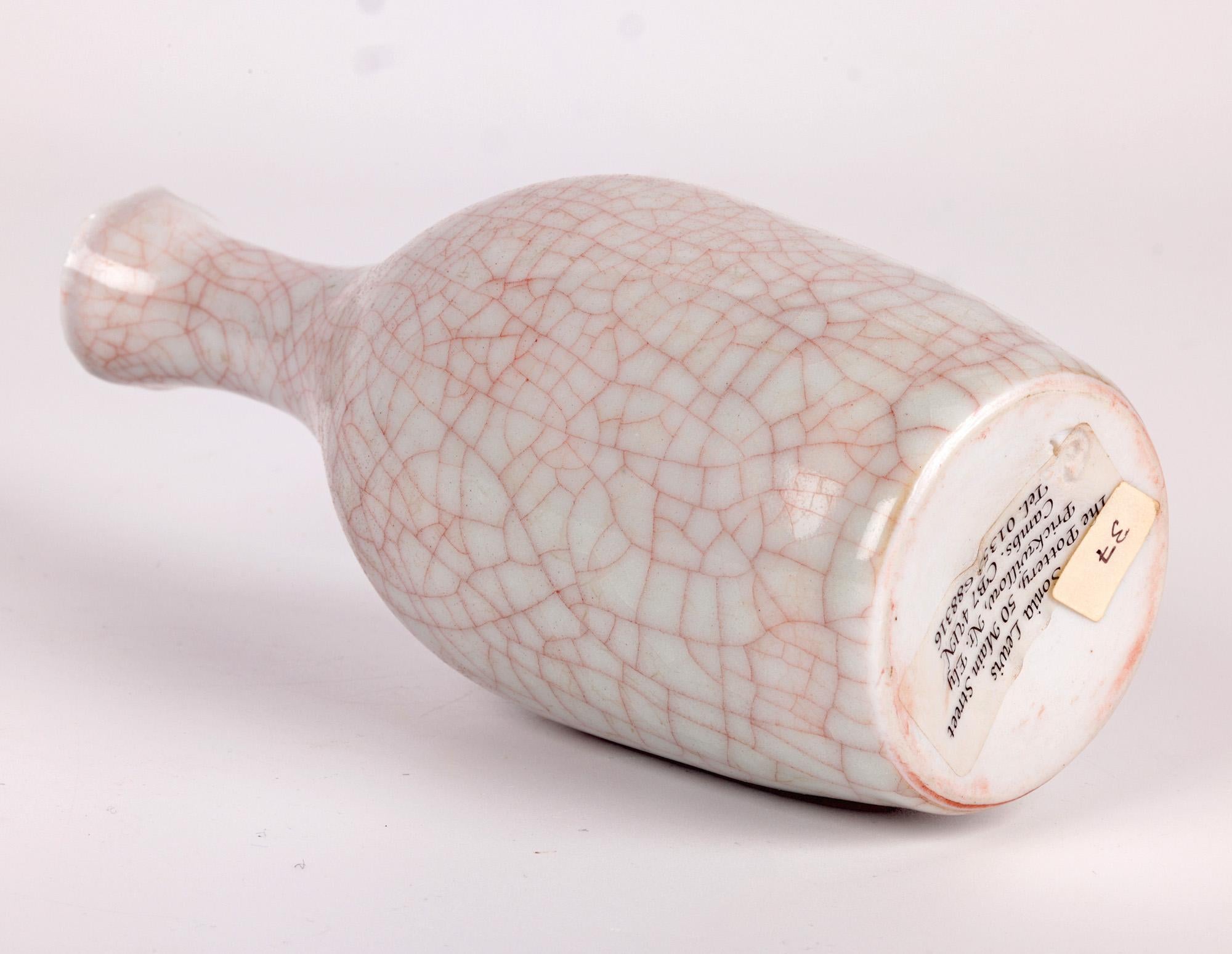 Sonia Lewis Studio Ceramic Craquelure Glazed Bottle Vase For Sale 3