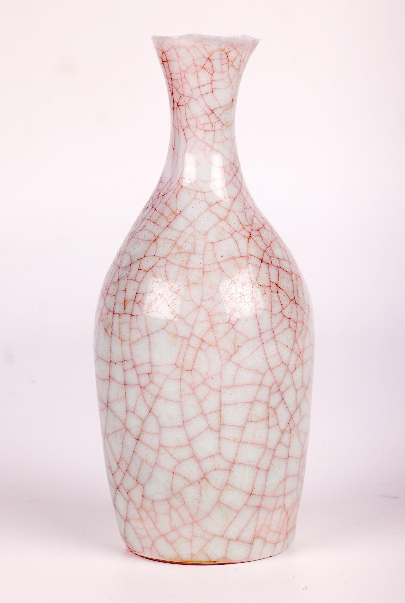 Vaso a bottiglia in ceramica smaltata Craquelure dello Studio A di Sonia Lewis in vendita 5