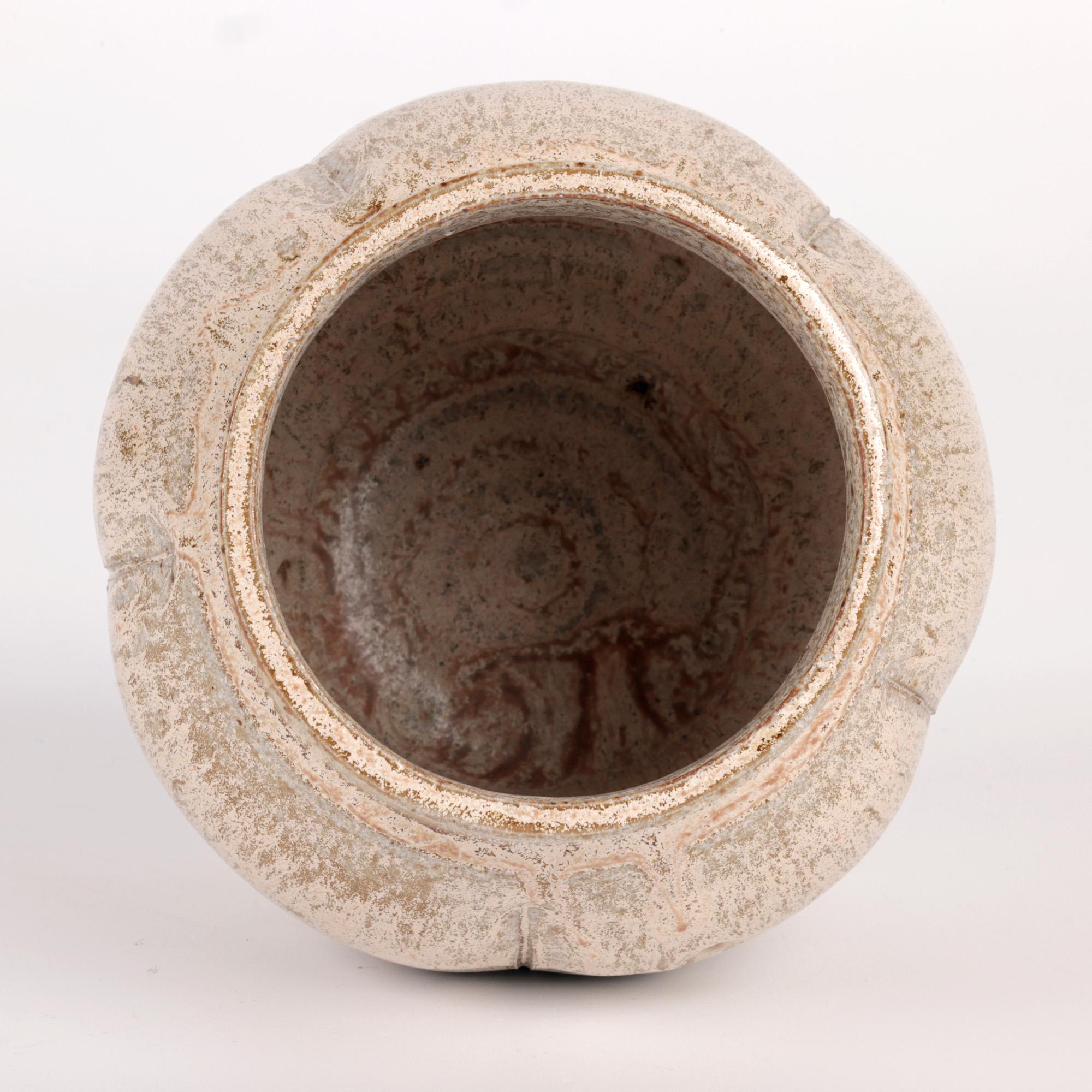 Sonia Lewis Studio Pottery Oatmeal Glazed Vase For Sale 5