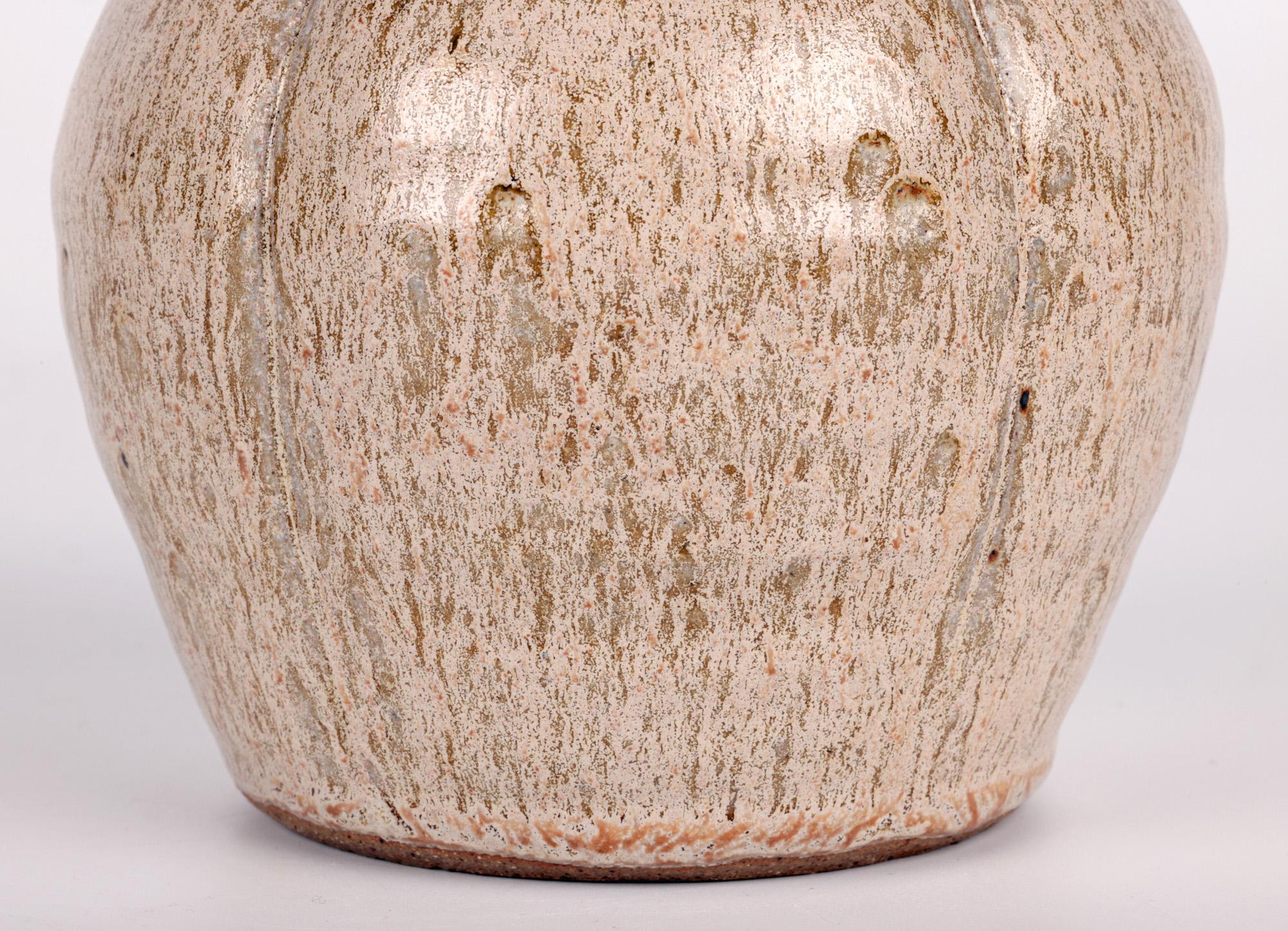 English Sonia Lewis Studio Pottery Oatmeal Glazed Vase For Sale