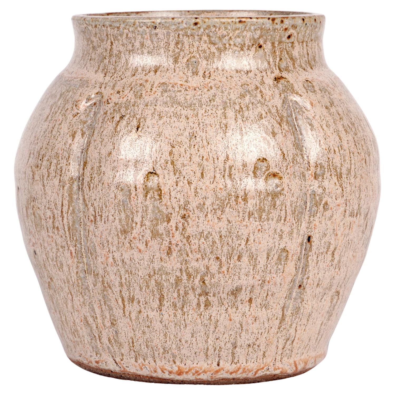 Sonia Lewis Studio Pottery Oatmeal Glazed Vase For Sale
