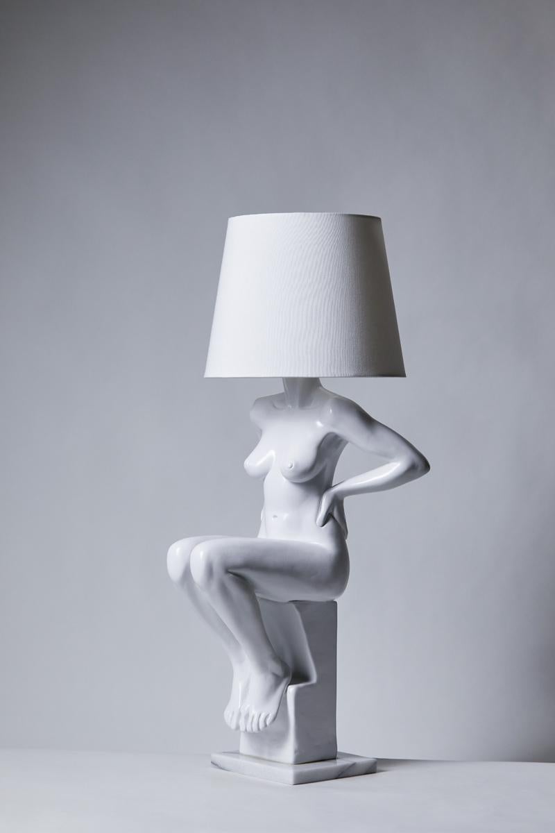 Sonia Pacheco Nude Sculpture - Ziya (white)
