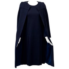 Sonia Rykiel 1970er Marineblaues Strick-Ensemble