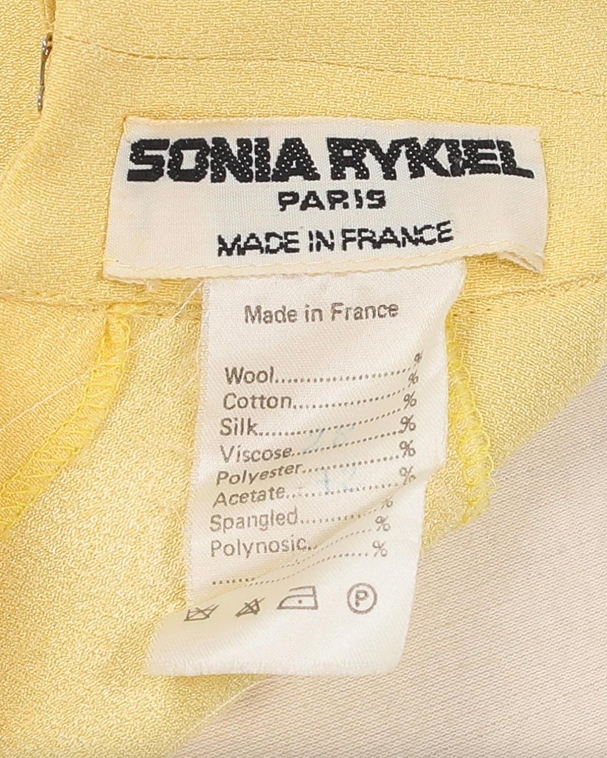 Women's Sonia Rykiel 1980's Yellow Crepe Suit For Sale